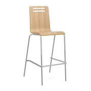 OfficeSource Rowan Square Bentwood Bar Height Café Stool - Set of 2 - Natural