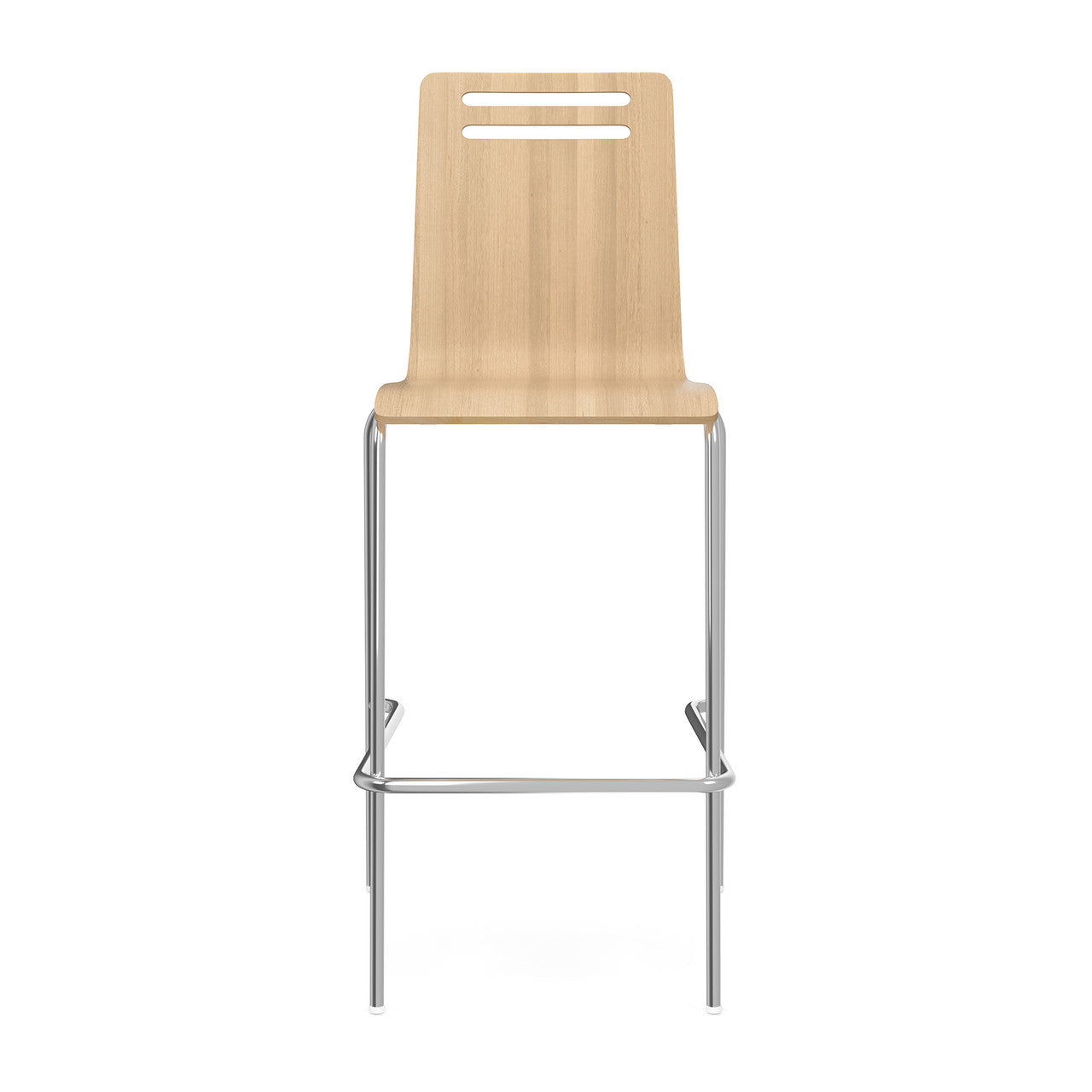 OfficeSource Rowan Square Bentwood Bar Height Café Stool - Set of 2 - Natural