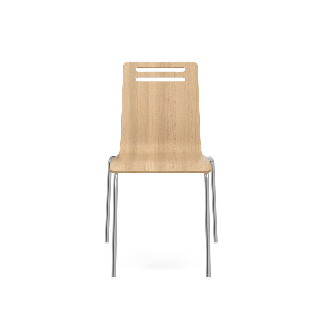 OfficeSource Rowan Square Bentwood Standard Height Café Chair - Set of 2 - Natural
