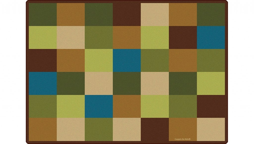 Nature Blocks Seating Rug - 8ft 4in x 11ft 8in  - Rectangle - Brown