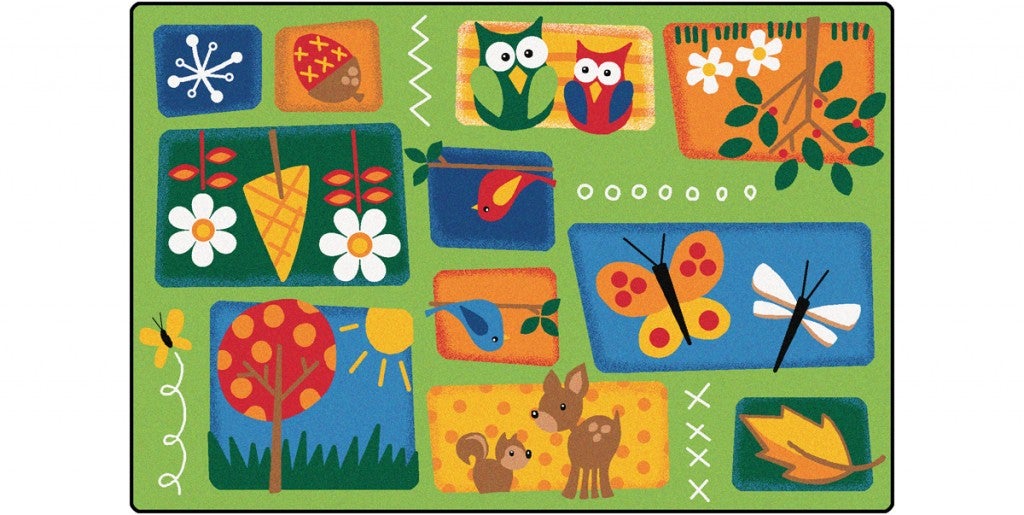 Nature Colors Toddler Rug  - 4ft x 6ft - Rectangle - Green