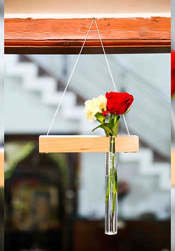 Rectangular wooden block with one Glass Tube (1 Tube Extra)