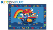 Noah's Alphabet Animals - 6ft x 9ft - Rectangle - Blue