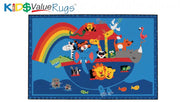 Noah's Animals Rug - 3ft x 4ft 6in - Rectangle - Blue