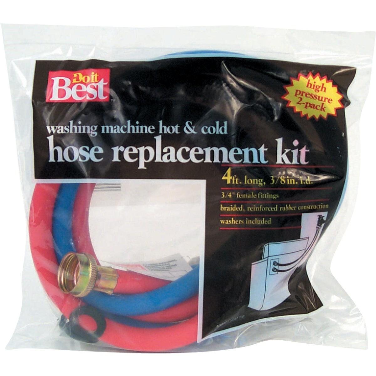 3/8 In. x 4 Ft. Reinforced EPDM Rubber Washing Machine Hose (2-Pack)