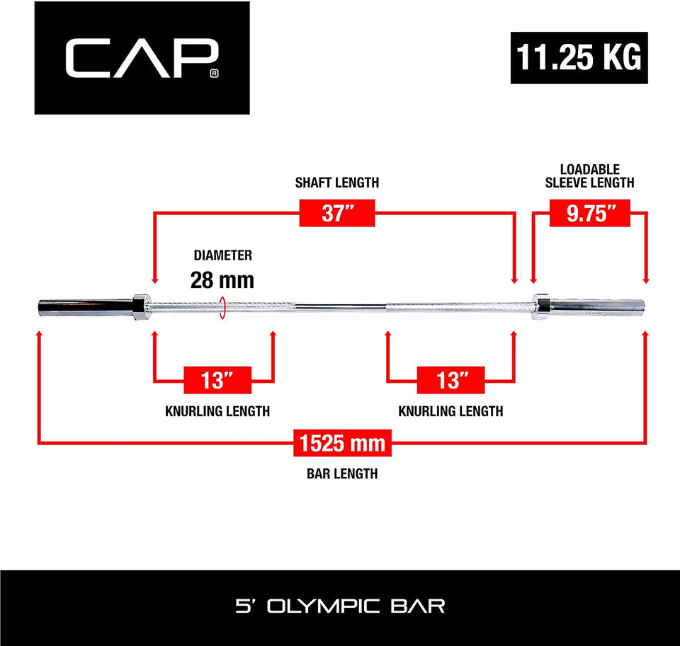 CAP 60" Regular Solid Chromed Bar