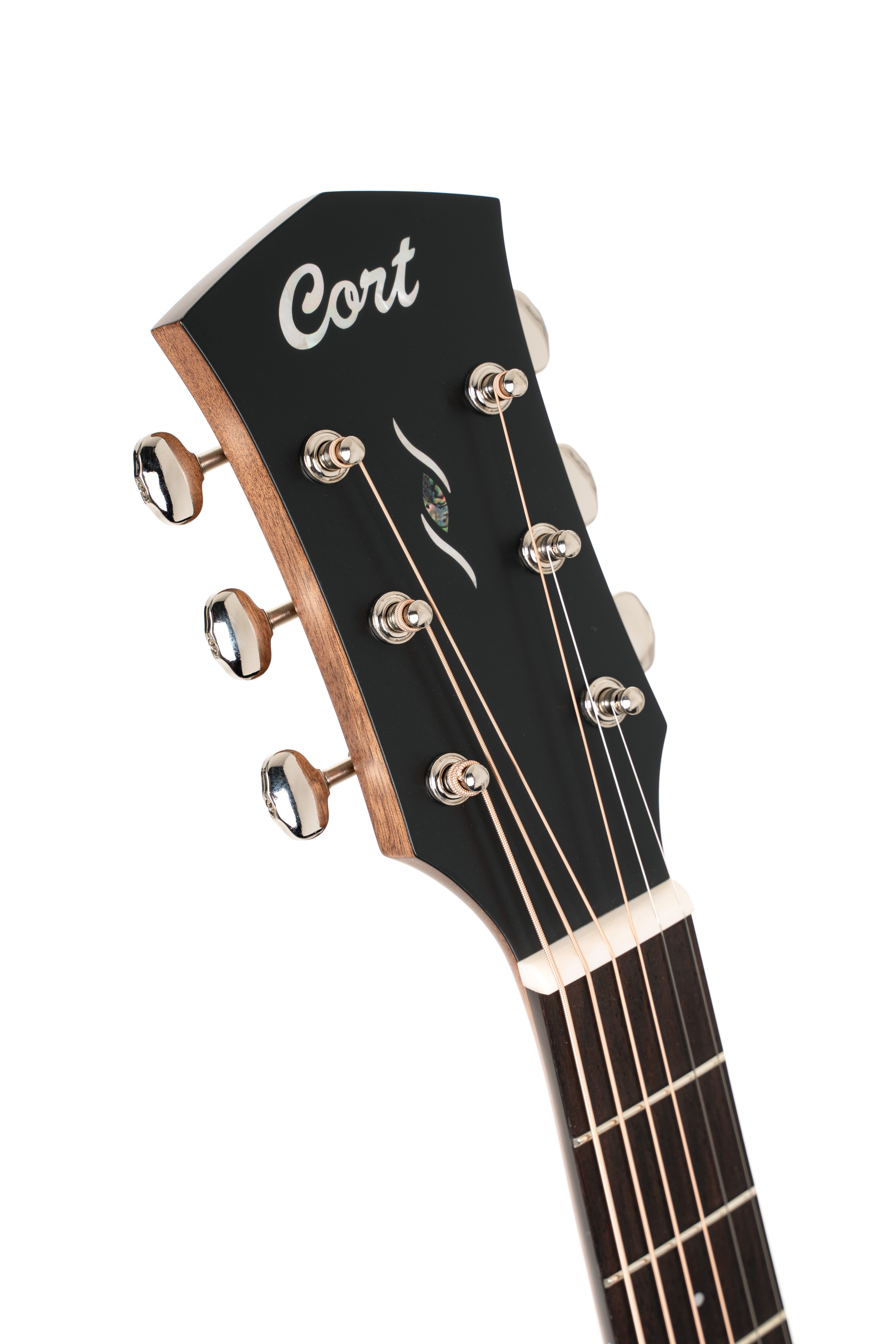 Cort OC4BTSG Essence Series ES-OC4 OM Cutaway Acoustic Electric Guitar. Black Top Semi Gloss