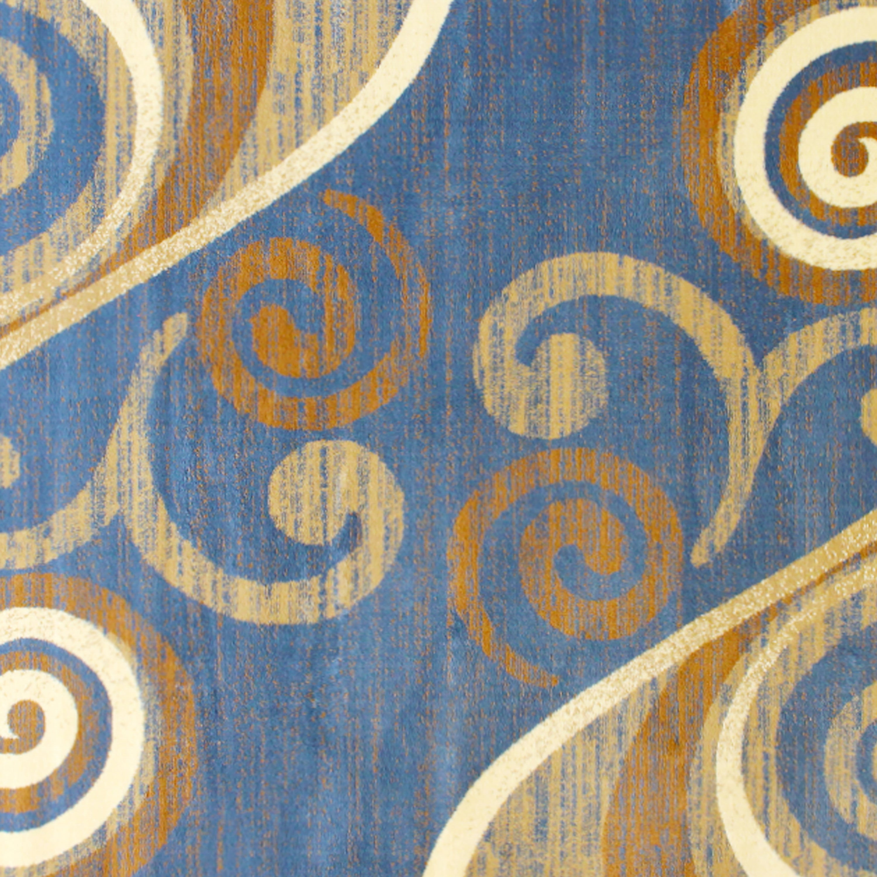 Valli Collection 5' x 7' Blue Abstract Area Rug - Olefin Rug with Jute Backing - Hallway, Entryway, Bedroom, Living Room