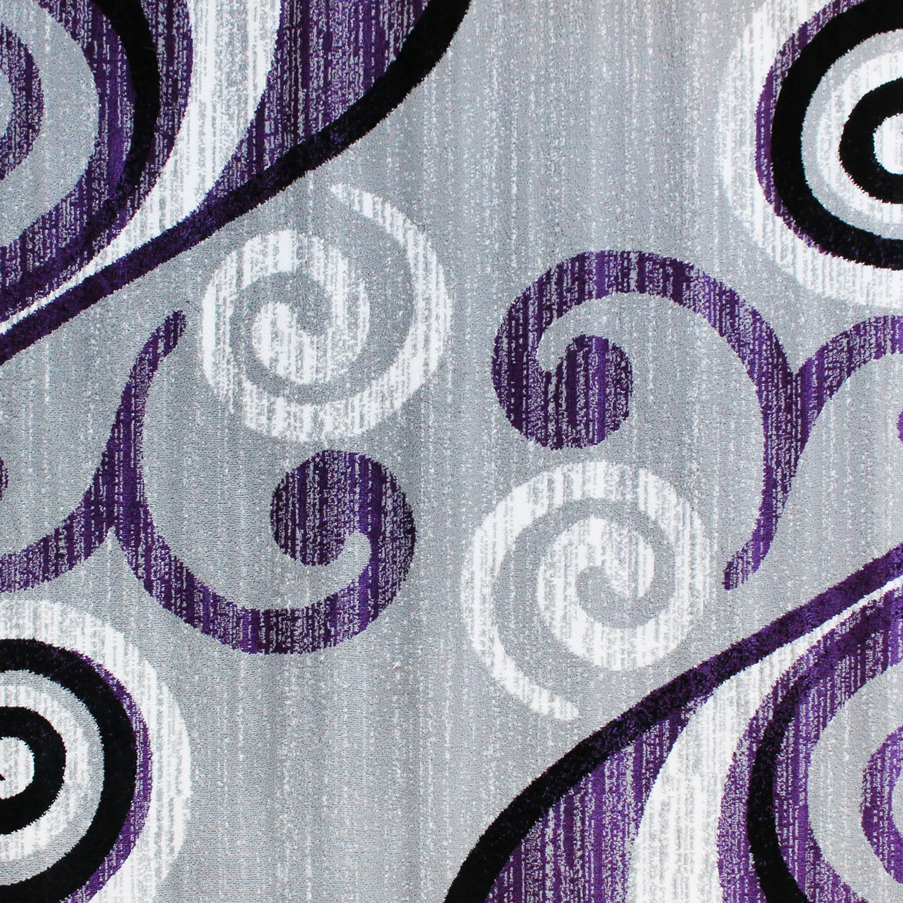 Valli Collection 5' x 7' Purple Abstract Area Rug - Olefin Rug with Jute Backing - Hallway, Entryway, Bedroom, Living Room