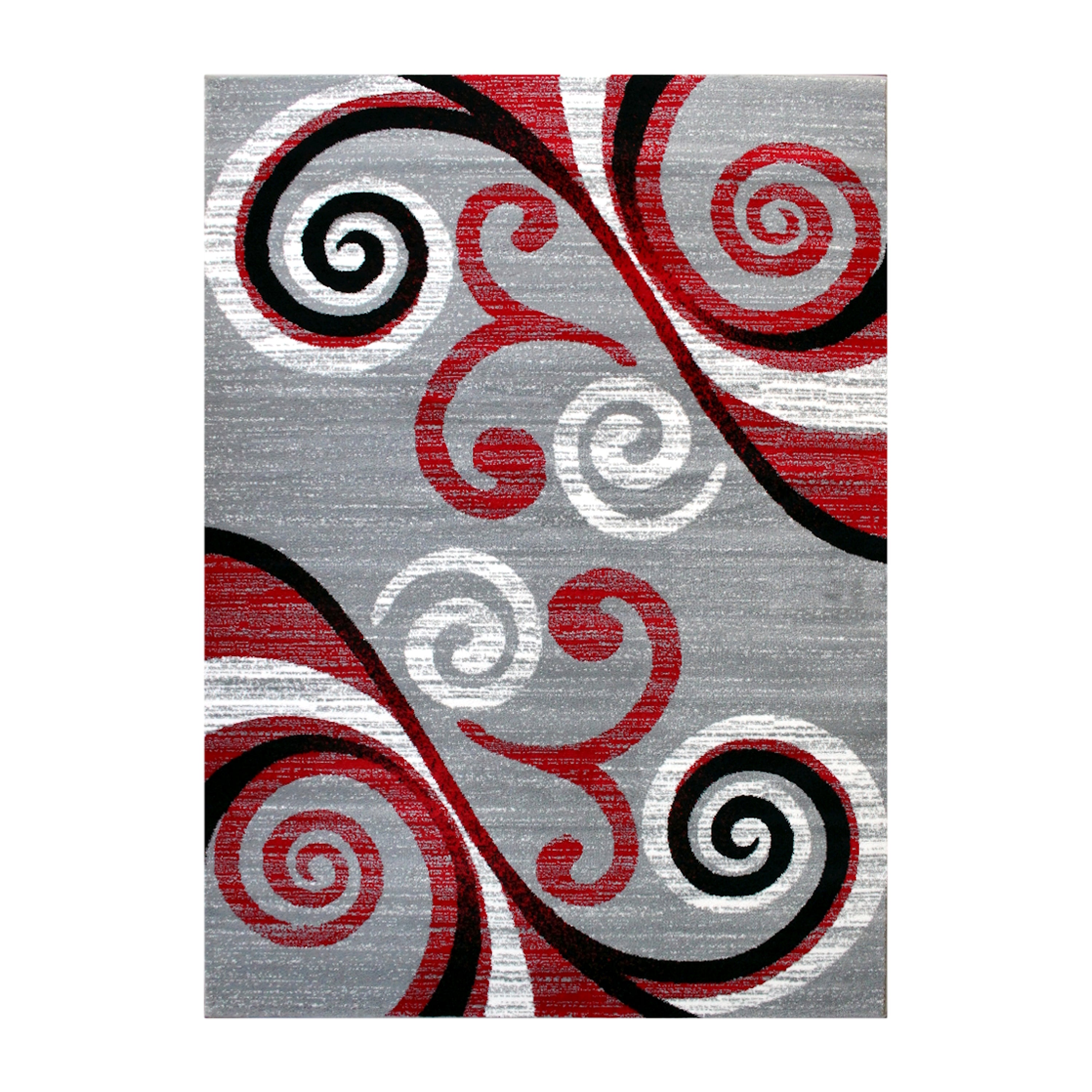 Valli Collection 6' x 9' Red Abstract Area Rug - Olefin Rug with Jute Backing - Hallway, Entryway, Bedroom, Living Room