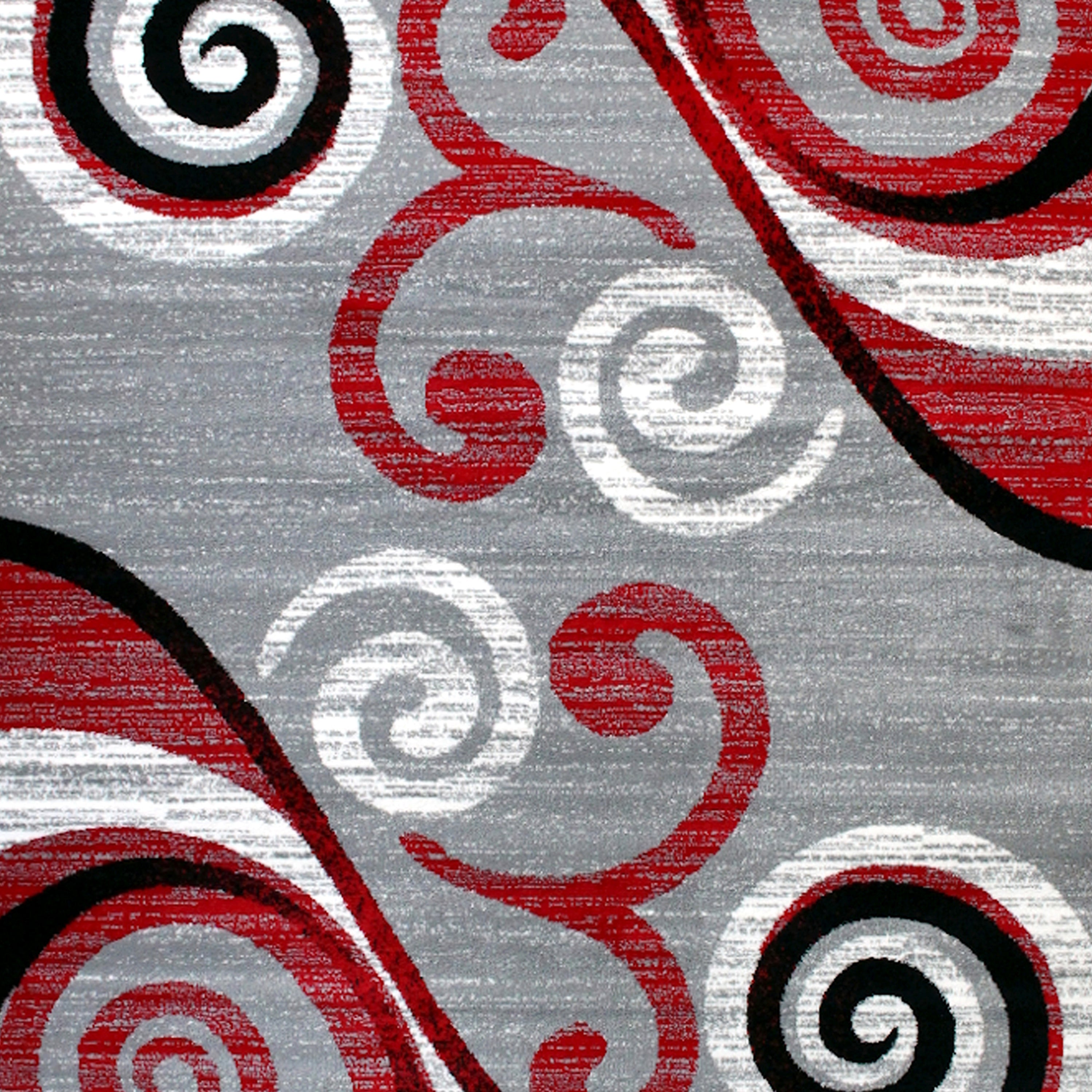 Valli Collection 6' x 9' Red Abstract Area Rug - Olefin Rug with Jute Backing - Hallway, Entryway, Bedroom, Living Room