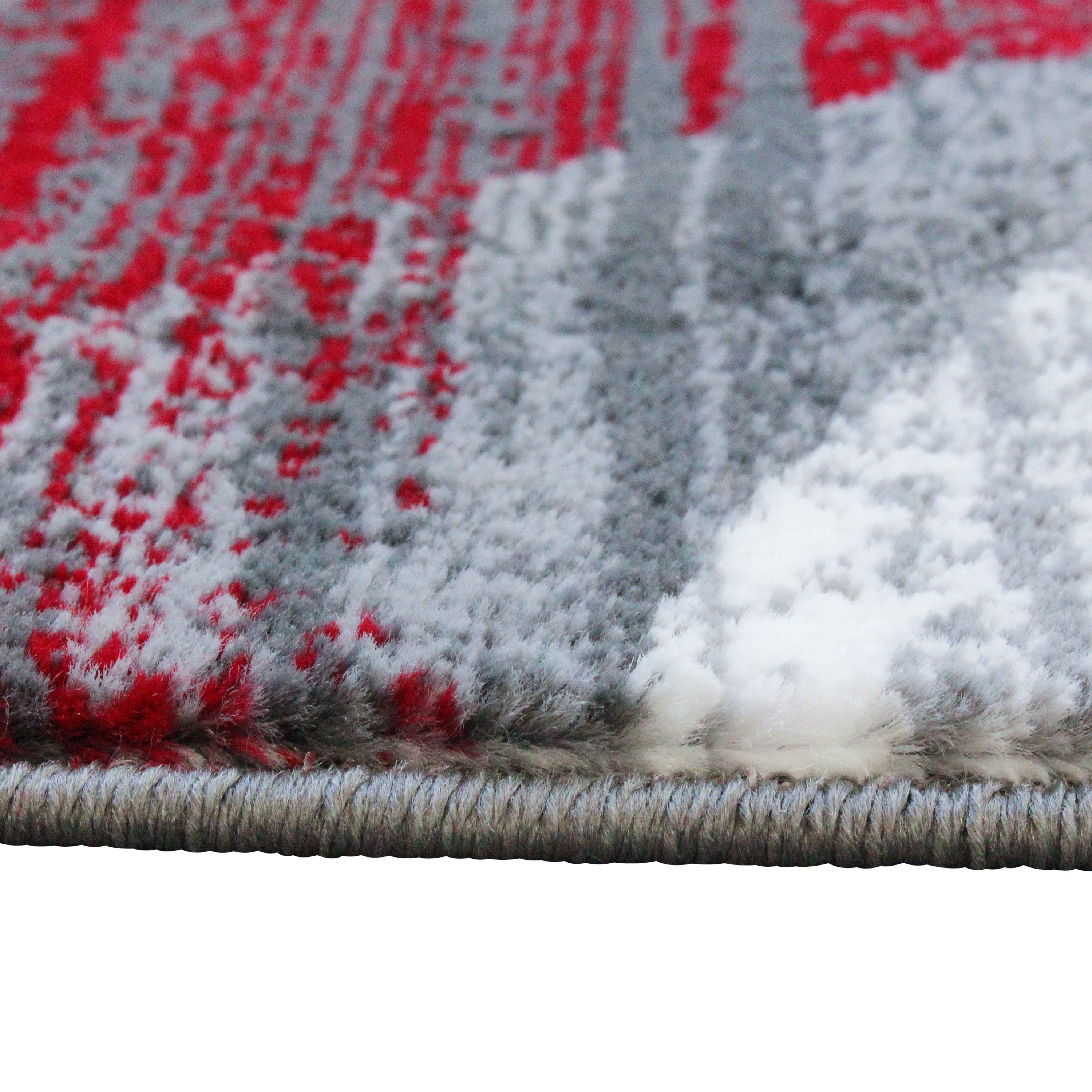 Cirrus Collection 2' x 7' Red Swirl Patterned Olefin Area Rug with Jute Backing for Entryway, Living Room, Bedroom