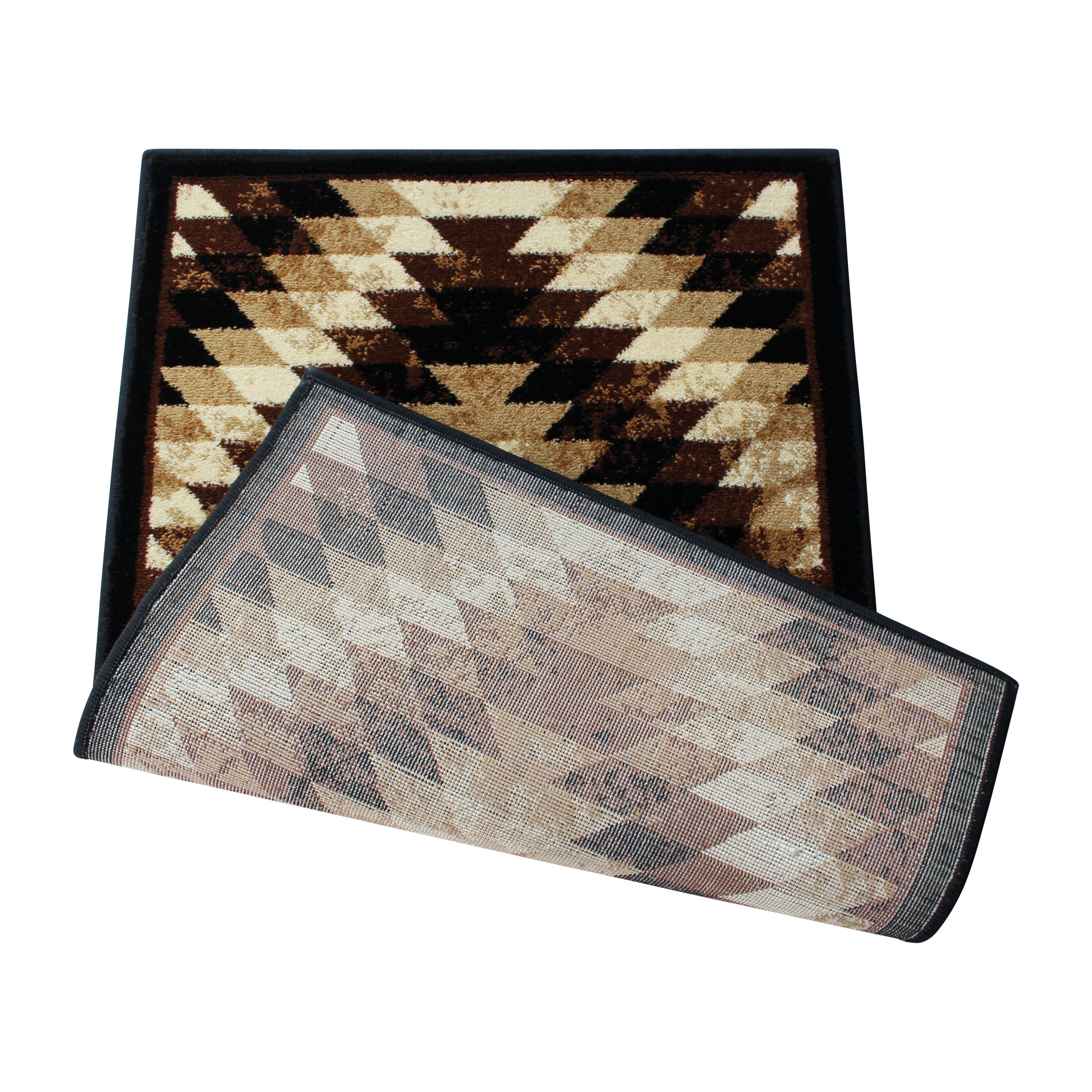 Teagan Collection Southwestern 2' x 3' Brown Area Rug - Olefin Rug with Jute Backing - Entryway, Living Room, Bedroom