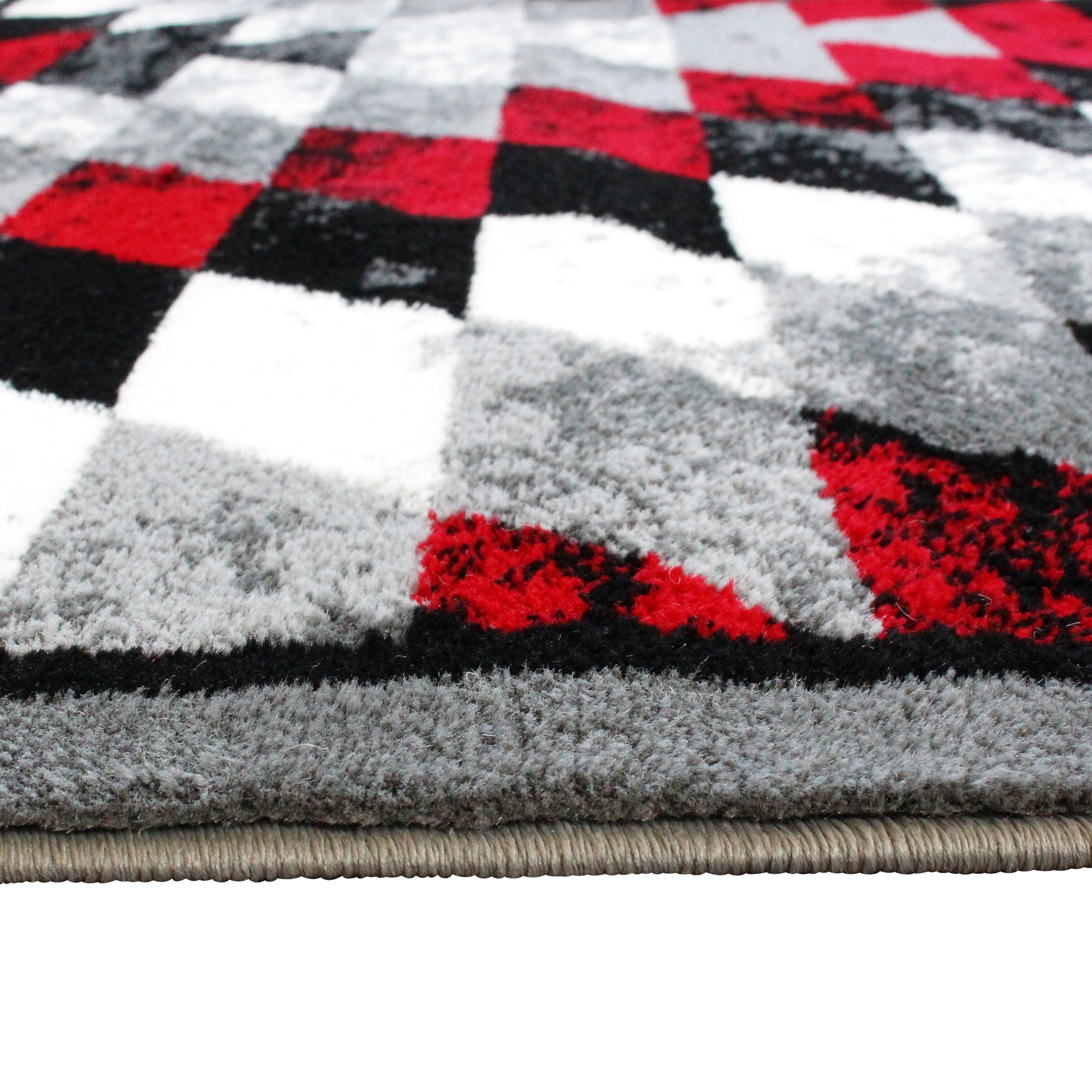 Teagan Collection Southwestern 5' x 7' Red Area Rug - Olefin Rug with Jute Backing - Entryway, Living Room, Bedroom