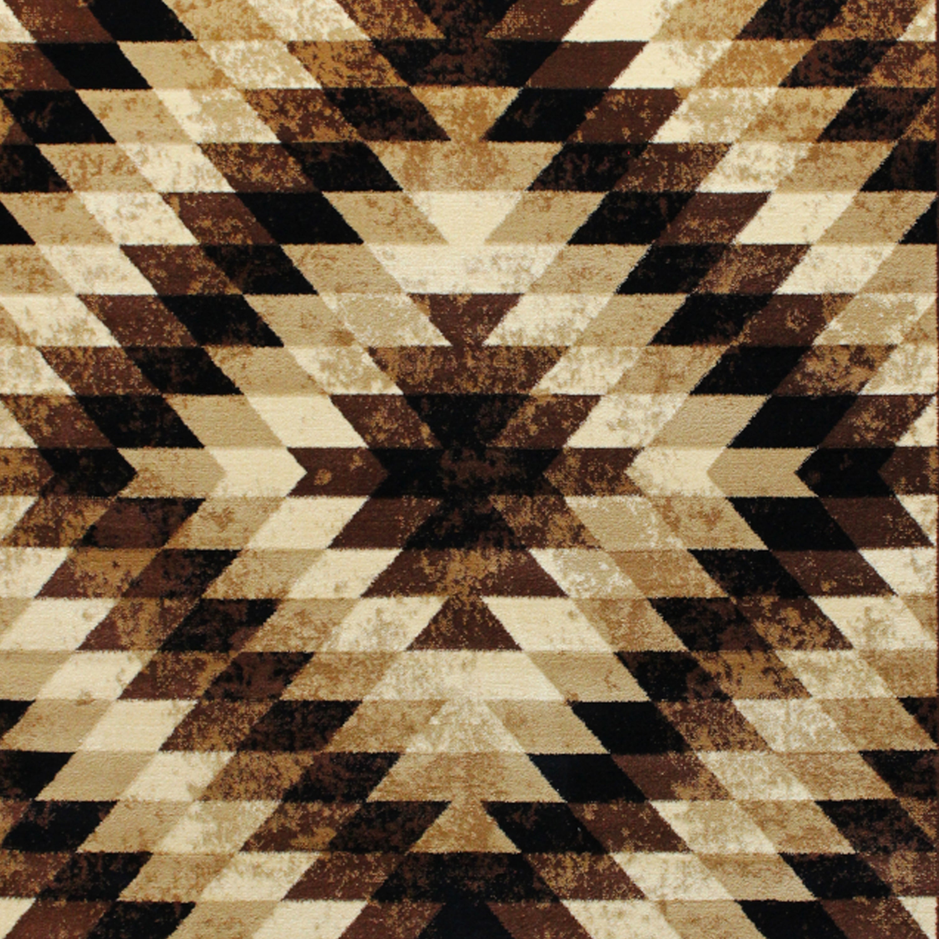 Teagan Collection Southwestern 6' x 9' Brown Area Rug - Olefin Rug with Jute Backing - Entryway, Living Room, Bedroom