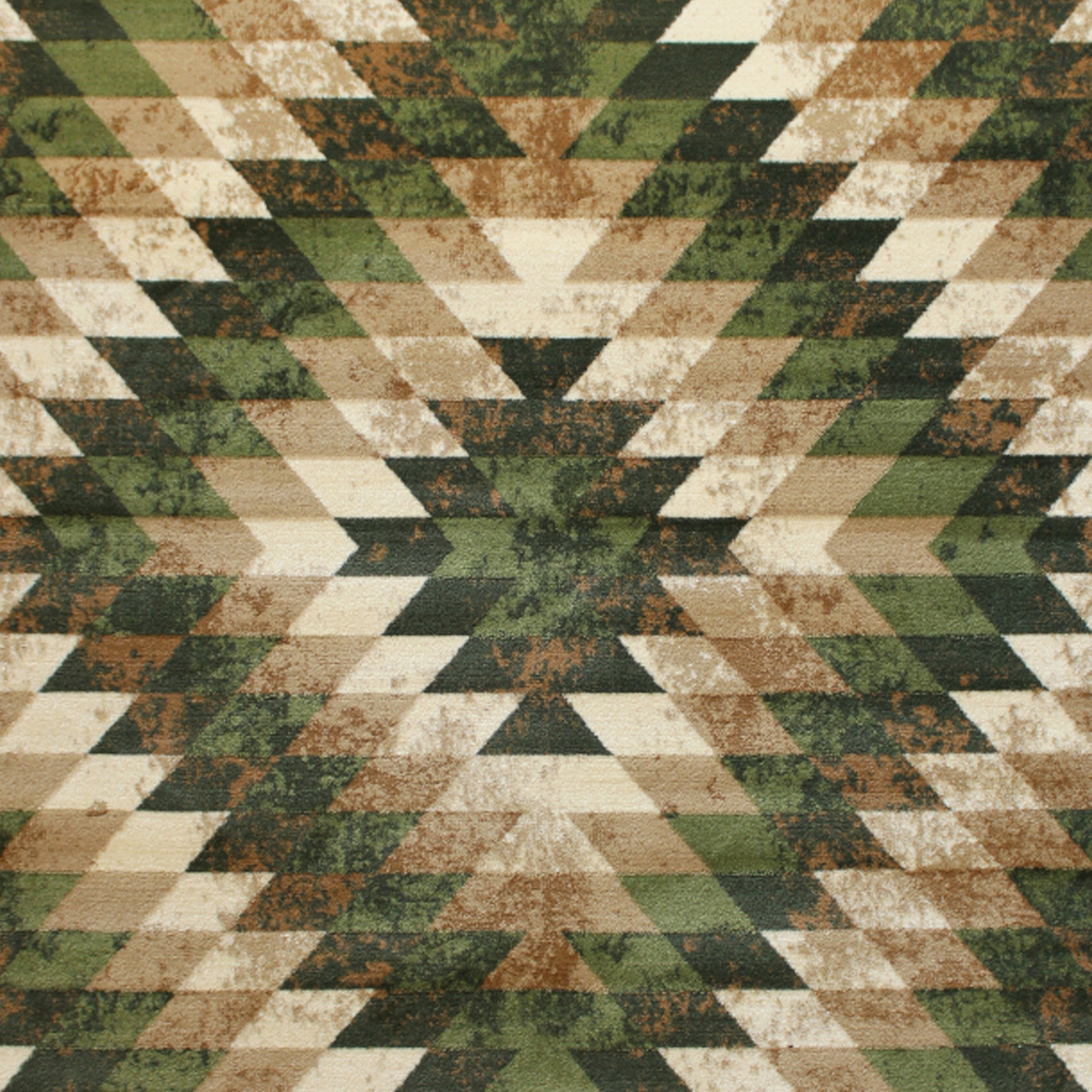Teagan Collection Southwestern 6' x 9' Green Area Rug - Olefin Rug with Jute Backing - Entryway, Living Room, Bedroom