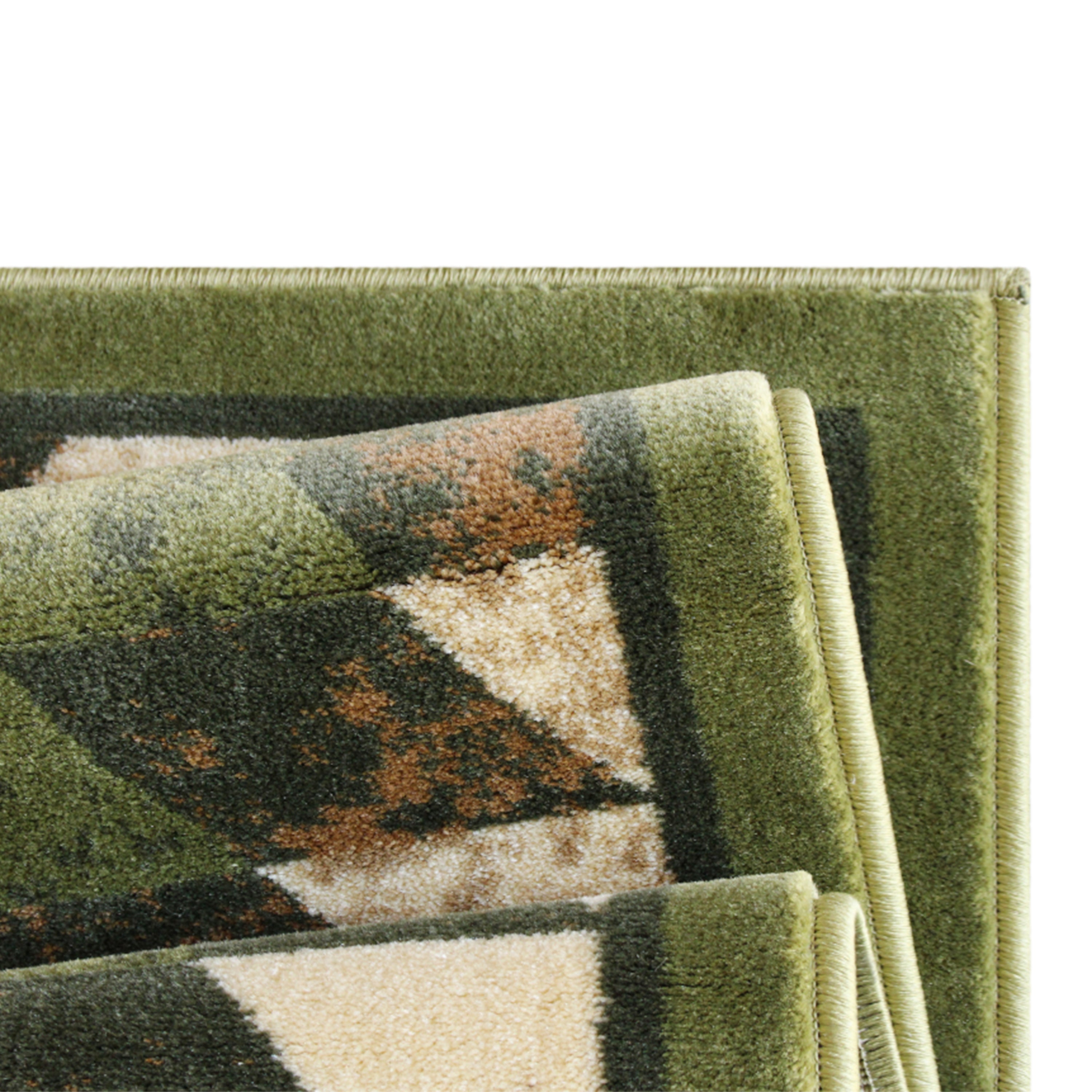 Teagan Collection Southwestern 6' x 9' Green Area Rug - Olefin Rug with Jute Backing - Entryway, Living Room, Bedroom