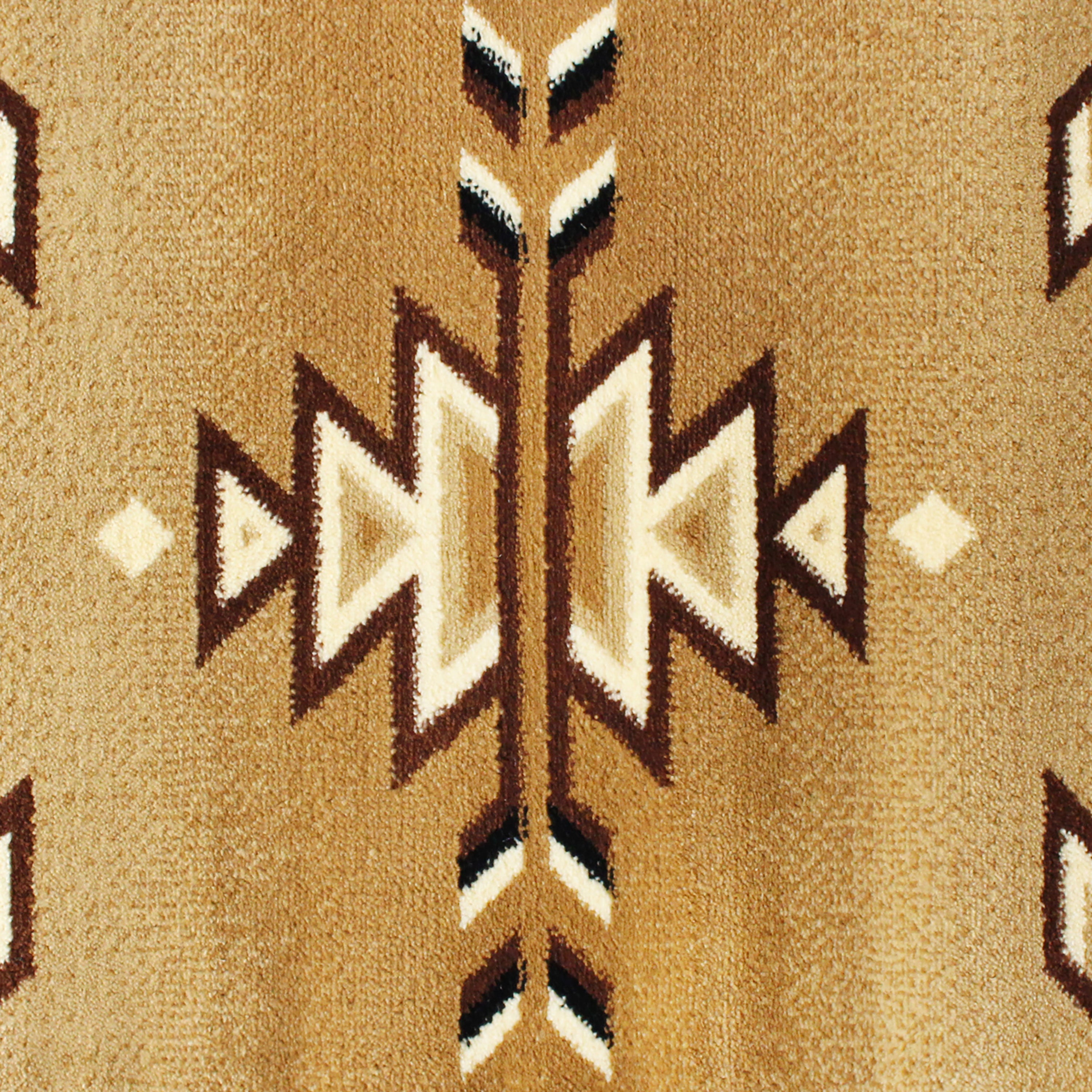 Lodi Collection Southwestern 2' x 11' Brown Area Rug - Olefin Rug with Jute Backing for Hallway, Entryway, Bedroom, Living Room