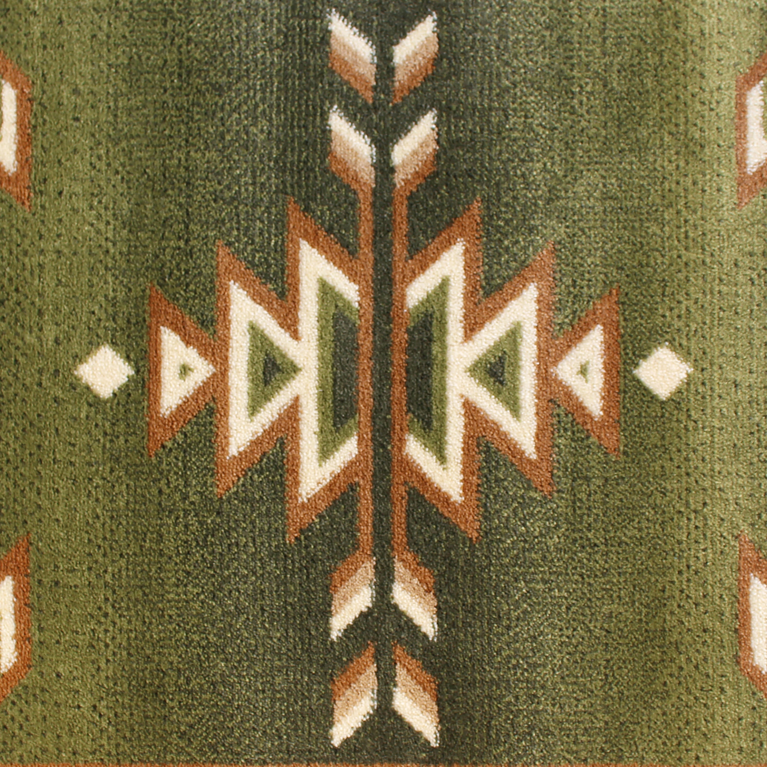 Lodi Collection Southwestern 2' x 11' Green Area Rug - Olefin Rug with Jute Backing for Hallway, Entryway, Bedroom, Living Room