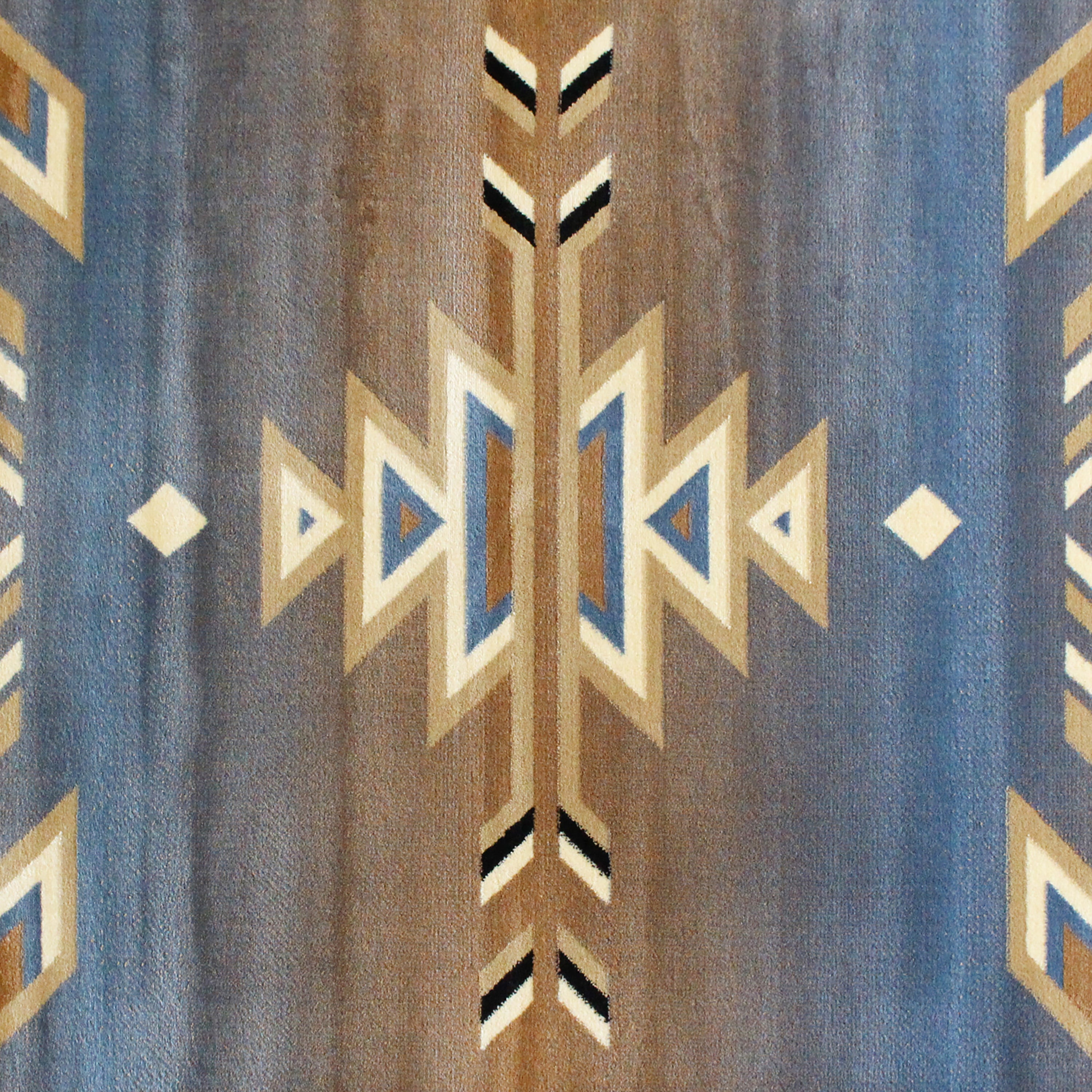 Lodi Collection Southwestern 4' x 5' Blue Area Rug - Olefin Rug with Jute Backing for Hallway, Entryway, Bedroom, Living Room