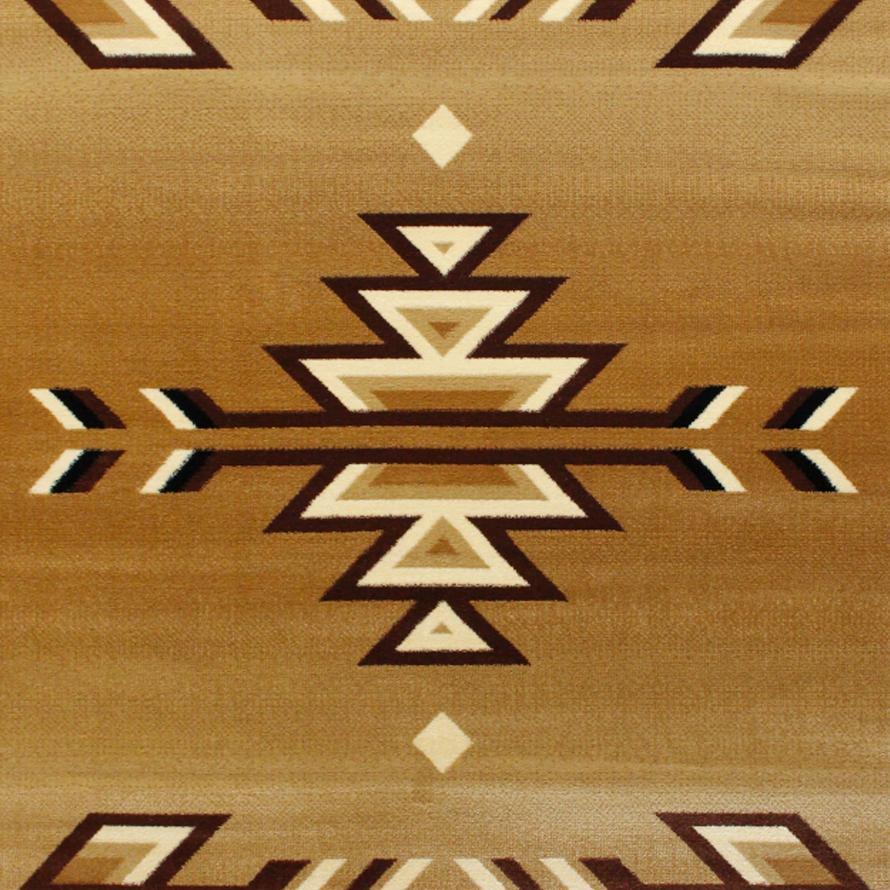 Lodi Collection Southwestern 6' x 9' Brown Area Rug - Olefin Rug with Jute Backing for Hallway, Entryway, Bedroom, Living Room