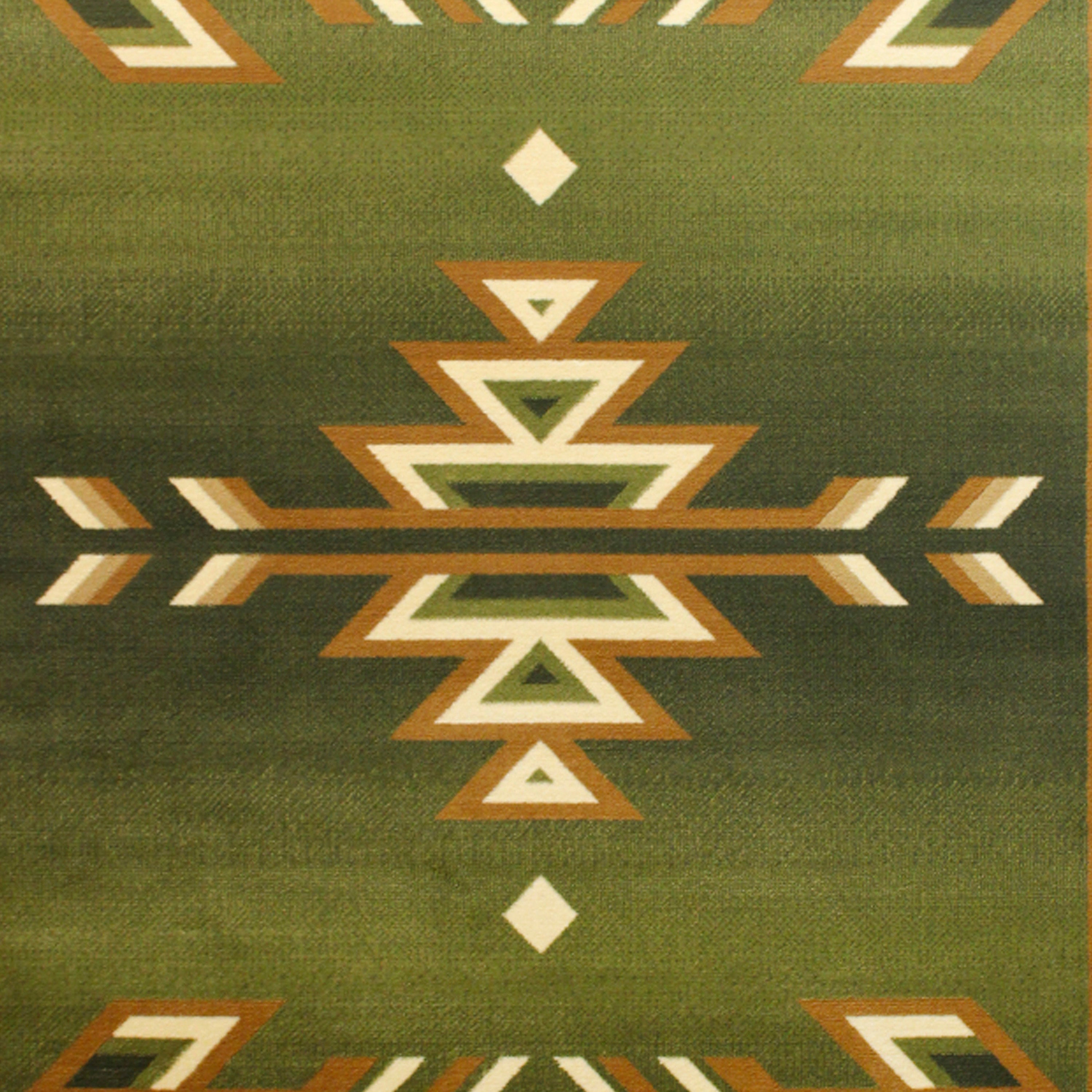 Lodi Collection Southwestern 6' x 9' Green Area Rug - Olefin Rug with Jute Backing for Hallway, Entryway, Bedroom, Living Room