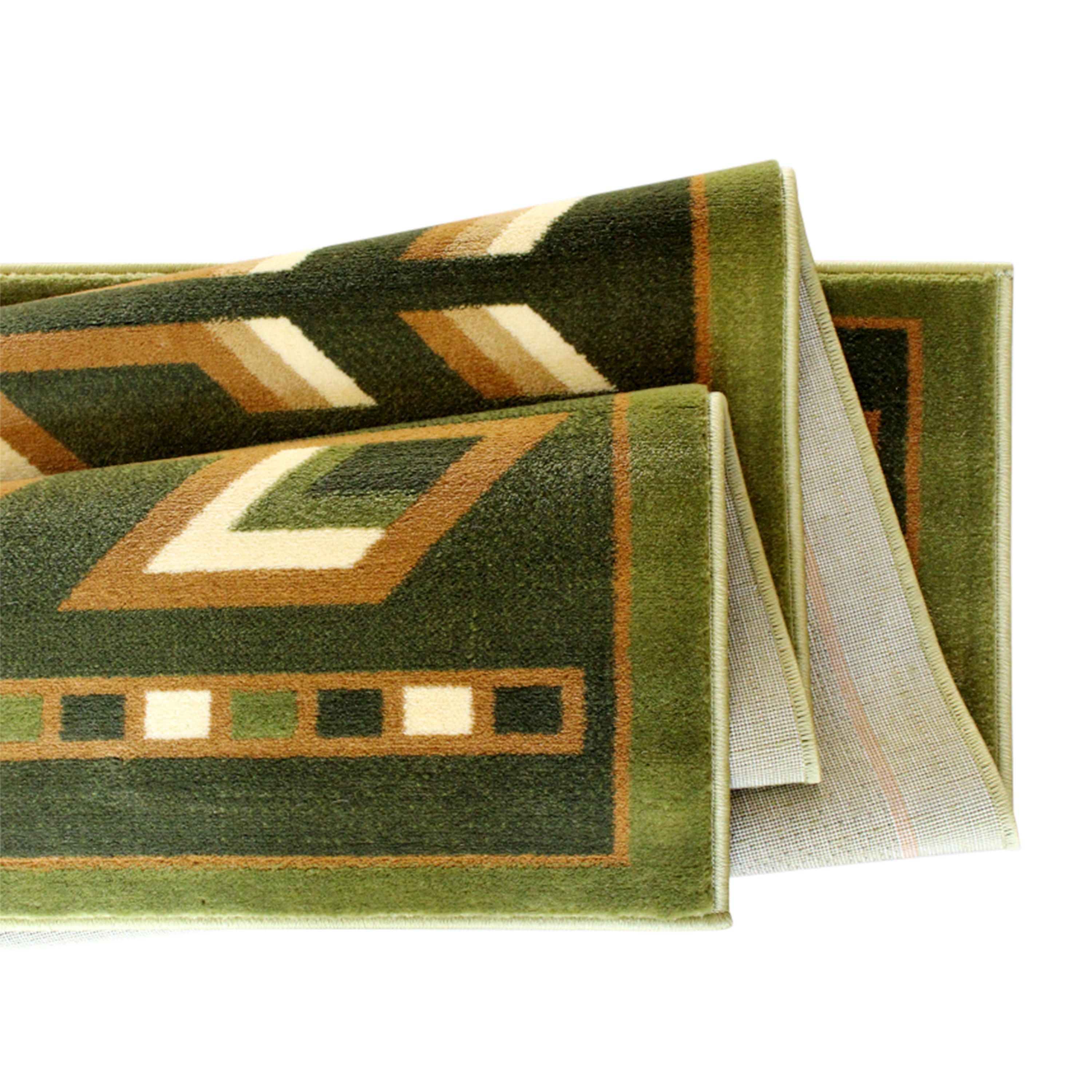 Lodi Collection Southwestern 6' x 9' Green Area Rug - Olefin Rug with Jute Backing for Hallway, Entryway, Bedroom, Living Room