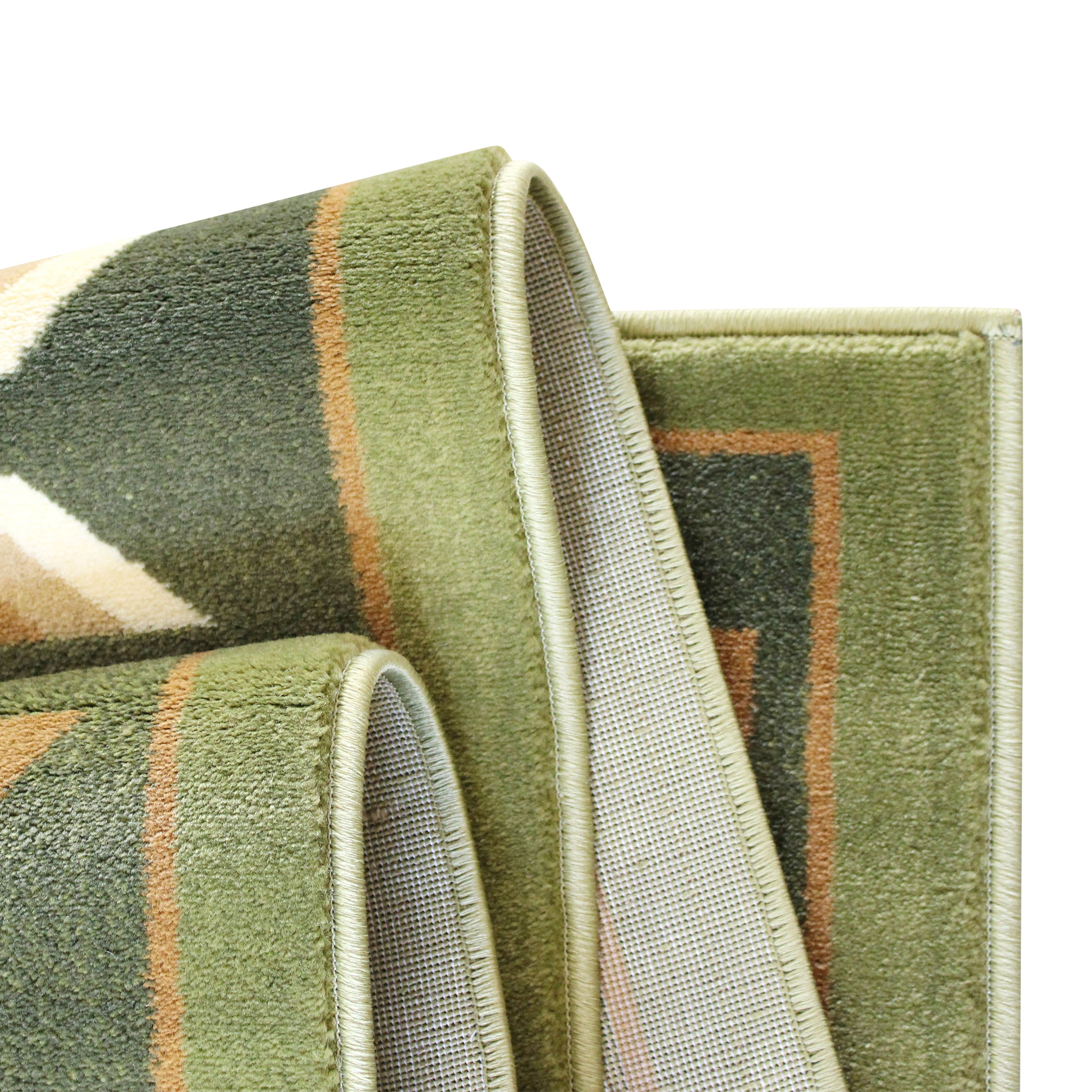 Lodi Collection Southwestern 8' x 10' Green Area Rug - Olefin Rug with Jute Backing for Hallway, Entryway, Bedroom, Living Room