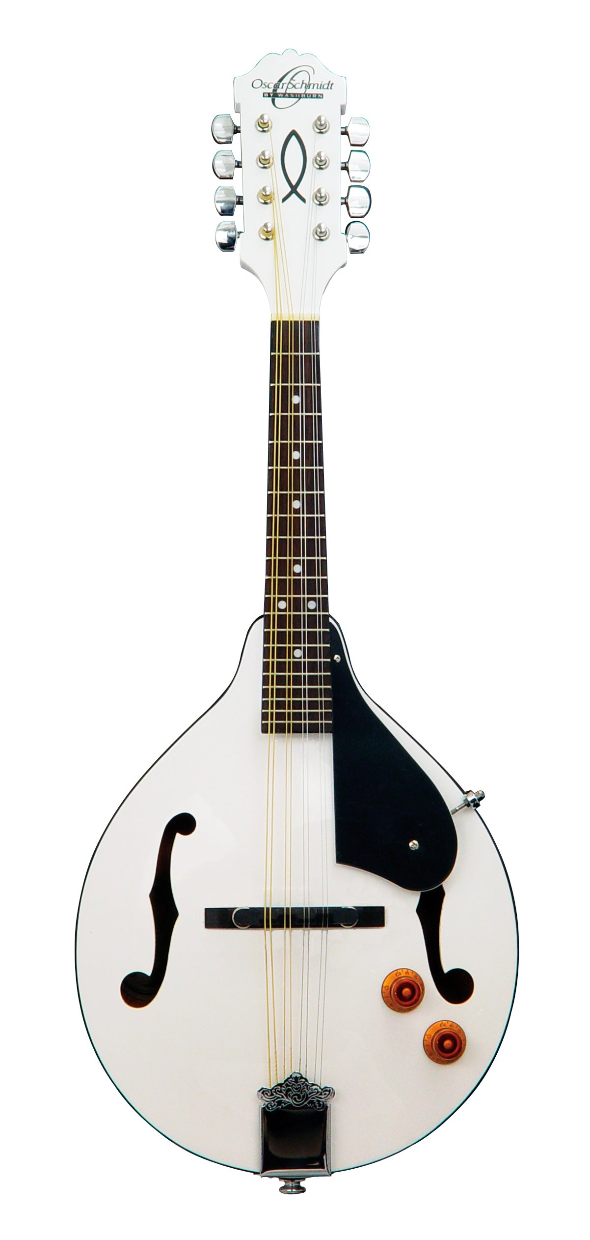 Oscar Schmidt OM10EWH-O Bluegrass Mandolin W/Pre Amp. White
