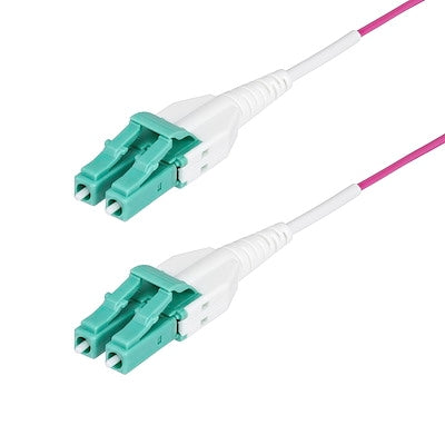 StarTech.com 5m (16ft) LC to LC (UPC) OM4 Multimode Fiber Optic Cable Erika Violet 50/125m 40G/100G LOMMF/VCSEL Uniboot Fiber Jumper Cord OFNR Riser R