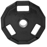 CAP 25 lb Olympic 12-sided Rubber Grip Plate-BLACK