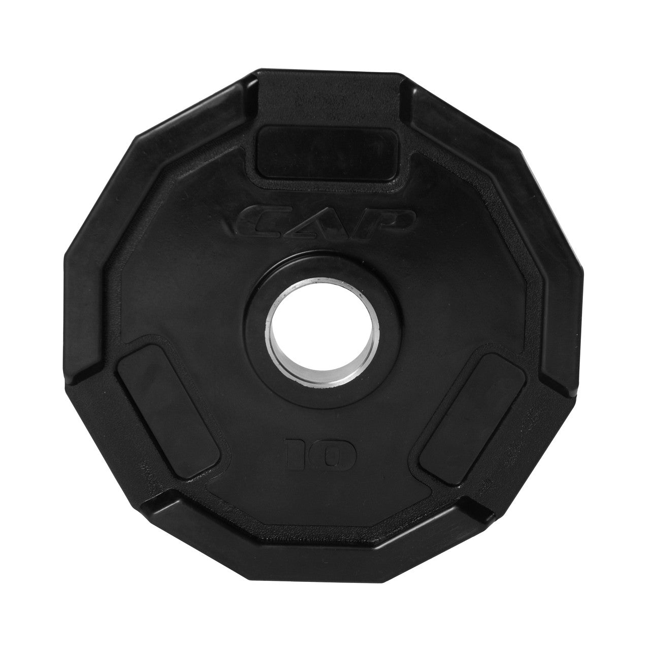 CAP 10 lb Olympic 12-sided Rubber Grip Plate-BLACK