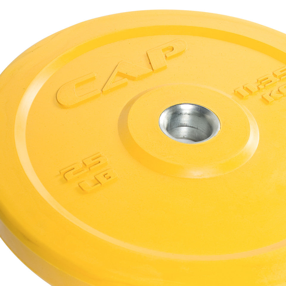 CAP 25 lb 2" Solid Rubber Bumper Plate; YELLOW
