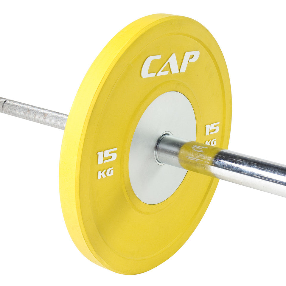CAP 15 kg Olympic Rubber Bumper Plate w Steel Hub-YELLOW