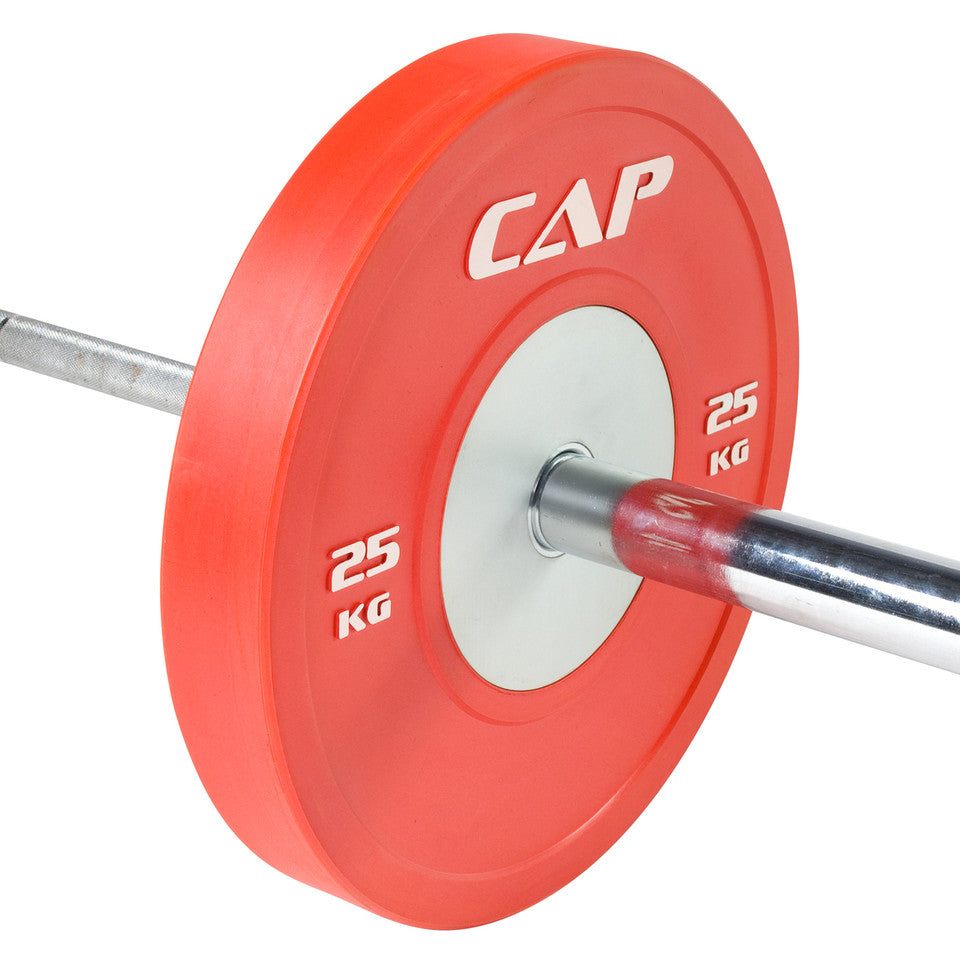 CAP 25 kg Olympic Rubber Bumper Plate with Steel Hub-RED