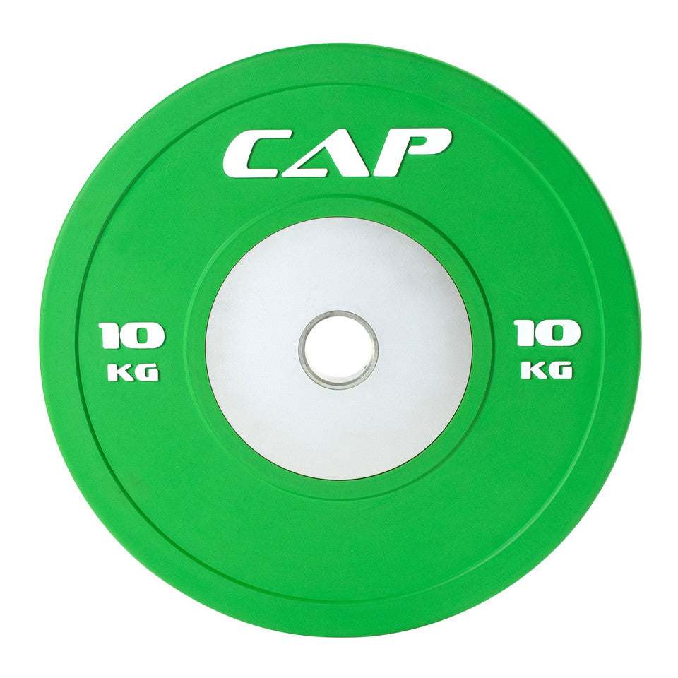 CAP 10 kg Olympic Rubber Bumper Plate with Steel Hub-GREEN