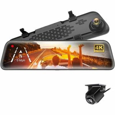 GekoGear Orbit D400 4K Rearview Mirror Dash Cam with 1080P Backup Cam OrbitD400