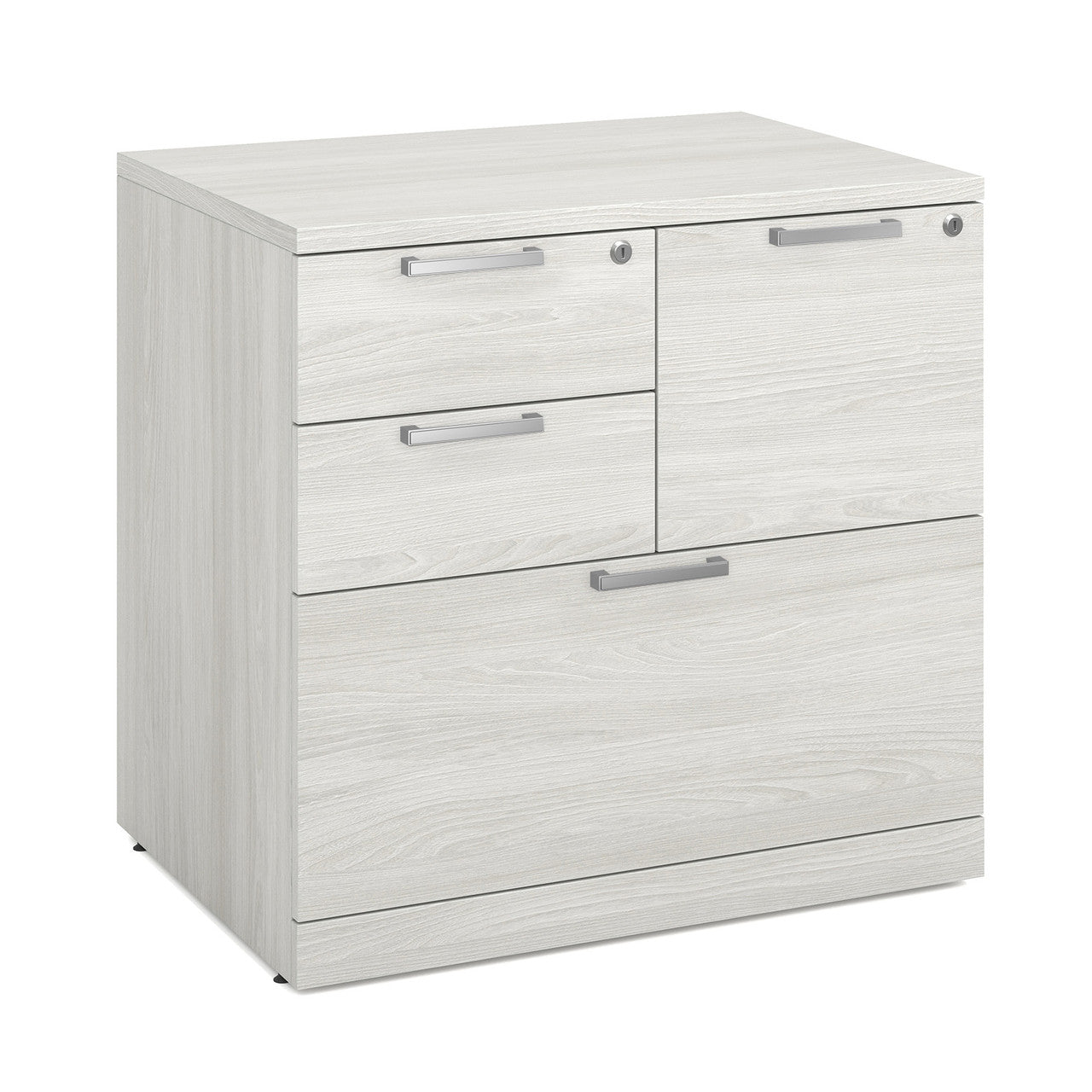 OfficeSource Laminate Lateral Files 31"W Combo Lateral File Cabinet - Arcadia White