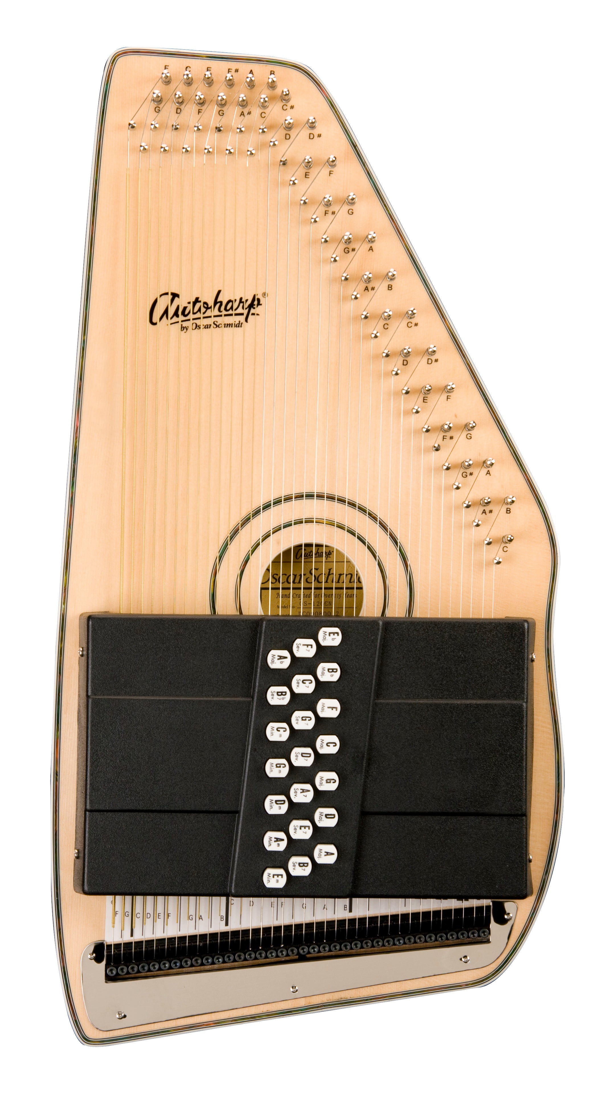 Oscar Schmidt OS120CNE 21 Chord Acoustic Electric Auto Harp. Natural Spruce