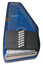 Oscar Schmidt OS21CQTBL 21 Chord Acoustic Auto Harp. Quilt Trans Blue