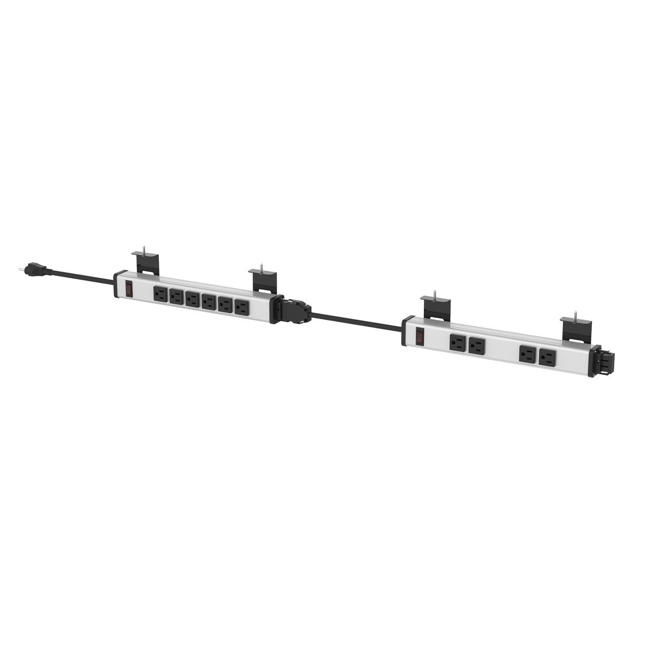 OfficeSource  Daisy Chainable Undermount Power Strip with 4AC - Silver