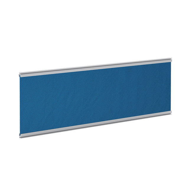 OfficeSource Borders II Fabric Panel  w/Silver Frame - 24"W x 12"H - Blue