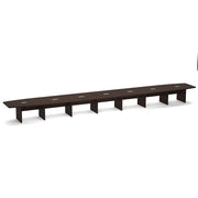 OfficeSource Laminate Expandable Boat Shaped Conference Table with Slab Base - 30' - Java