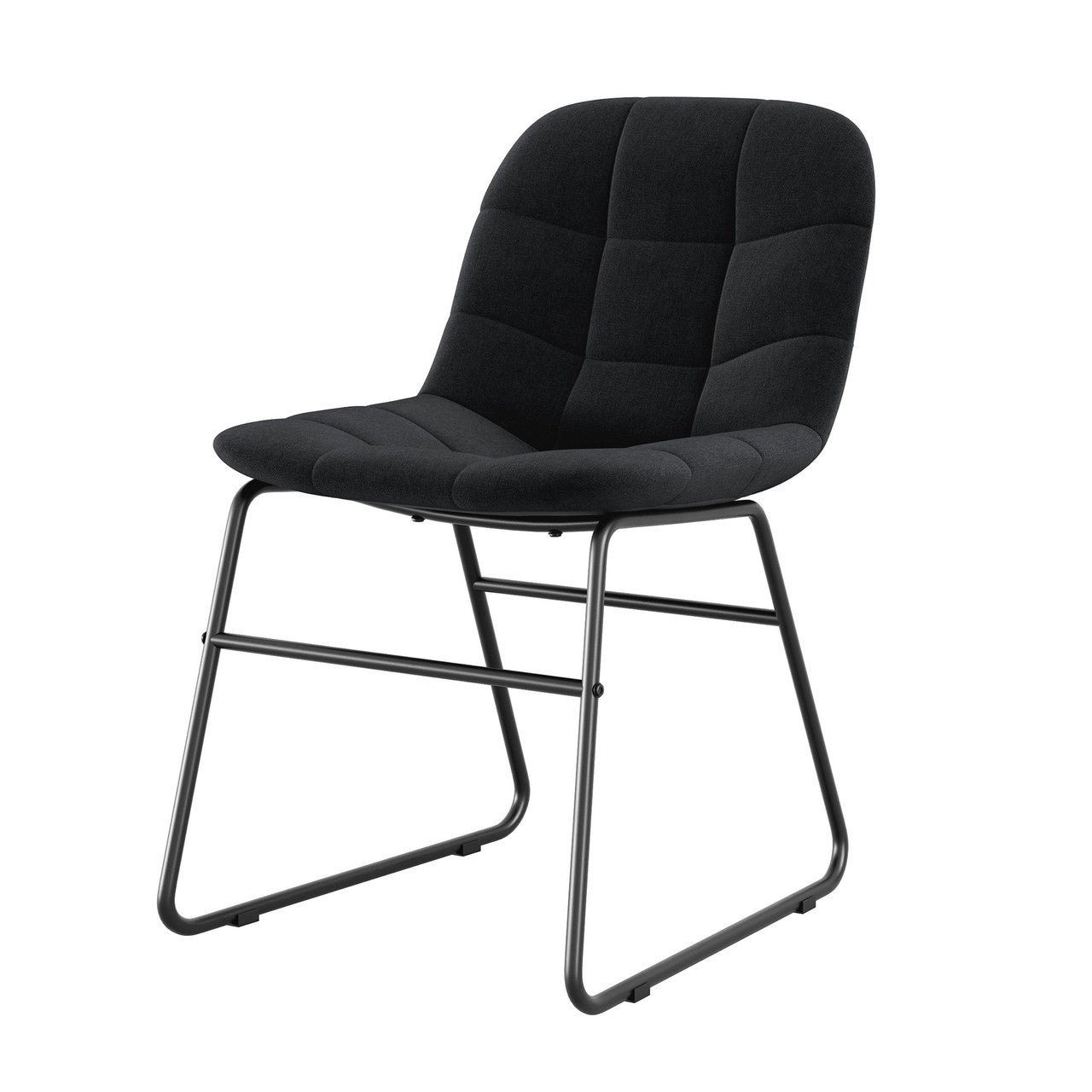 OfficeSource Jaden Full-back Fabric Guest Chair - Set of 2 - Black