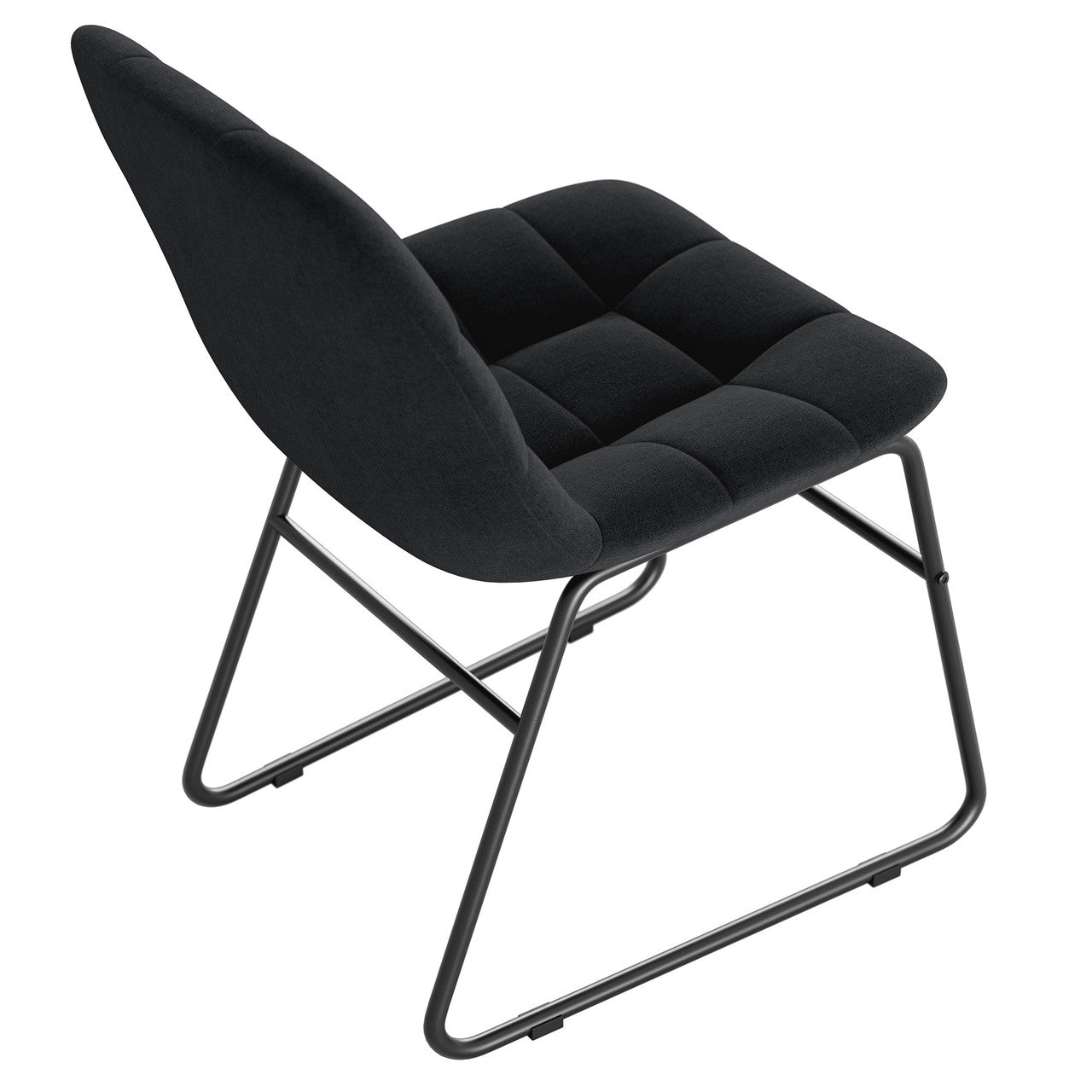 OfficeSource Jaden Full-back Fabric Guest Chair - Set of 2 - Black