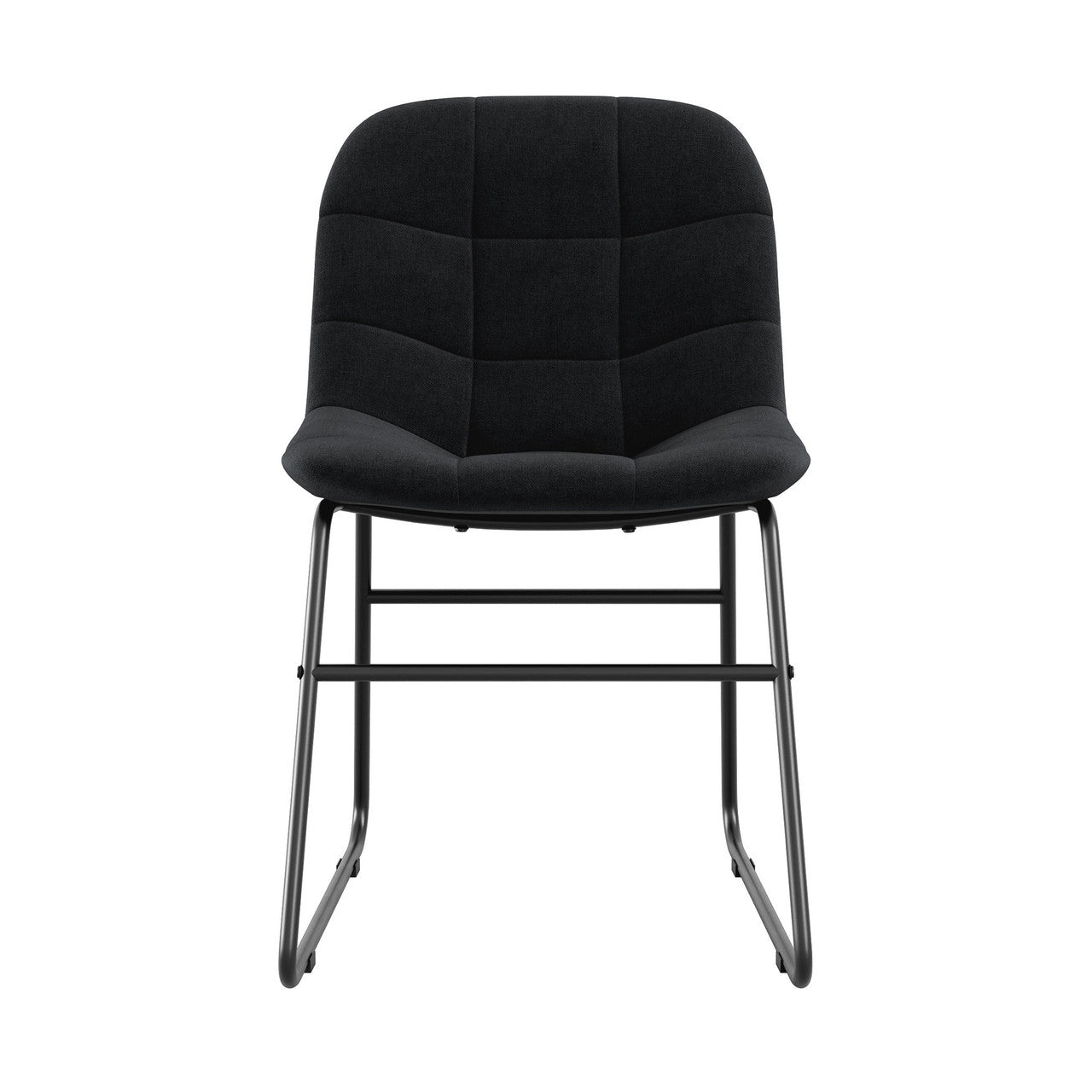 OfficeSource Jaden Full-back Fabric Guest Chair - Set of 2 - Black