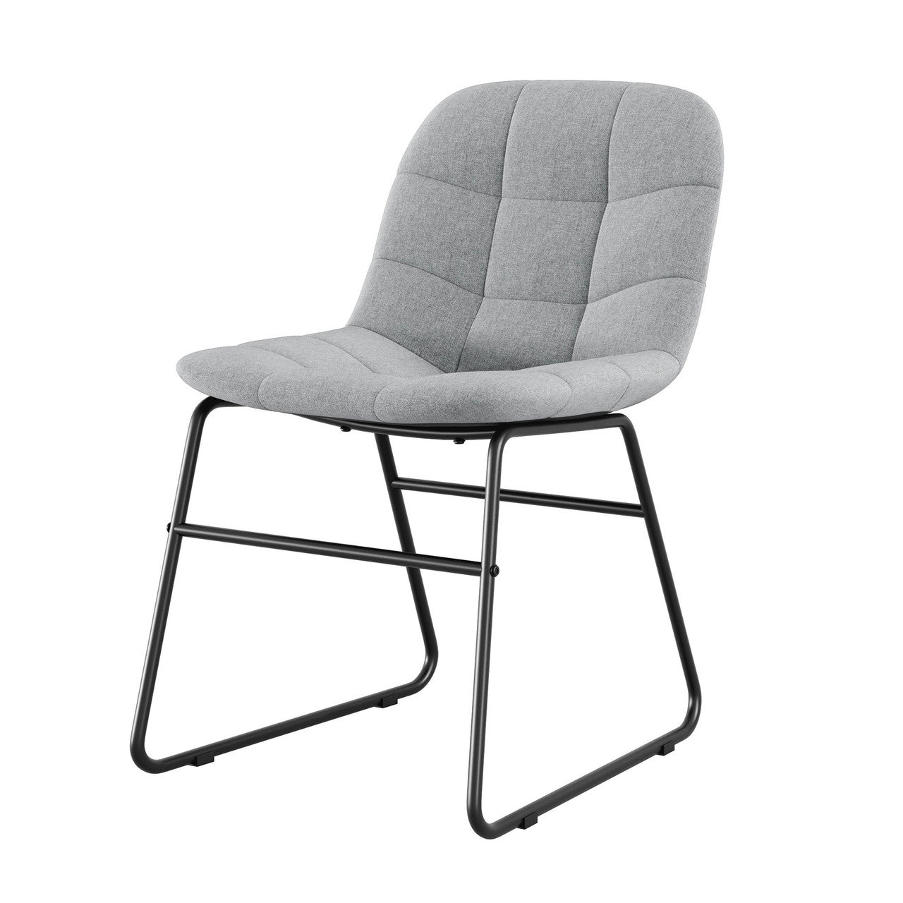 OfficeSource Jaden Full-back Fabric Guest Chair - Set of 2 - Light Gray
