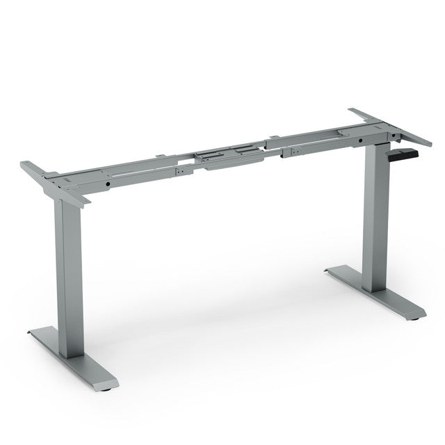 OfficeSource  Quick Install 3-Stage Dual Motor Electric Height Adjustable Base - Silver