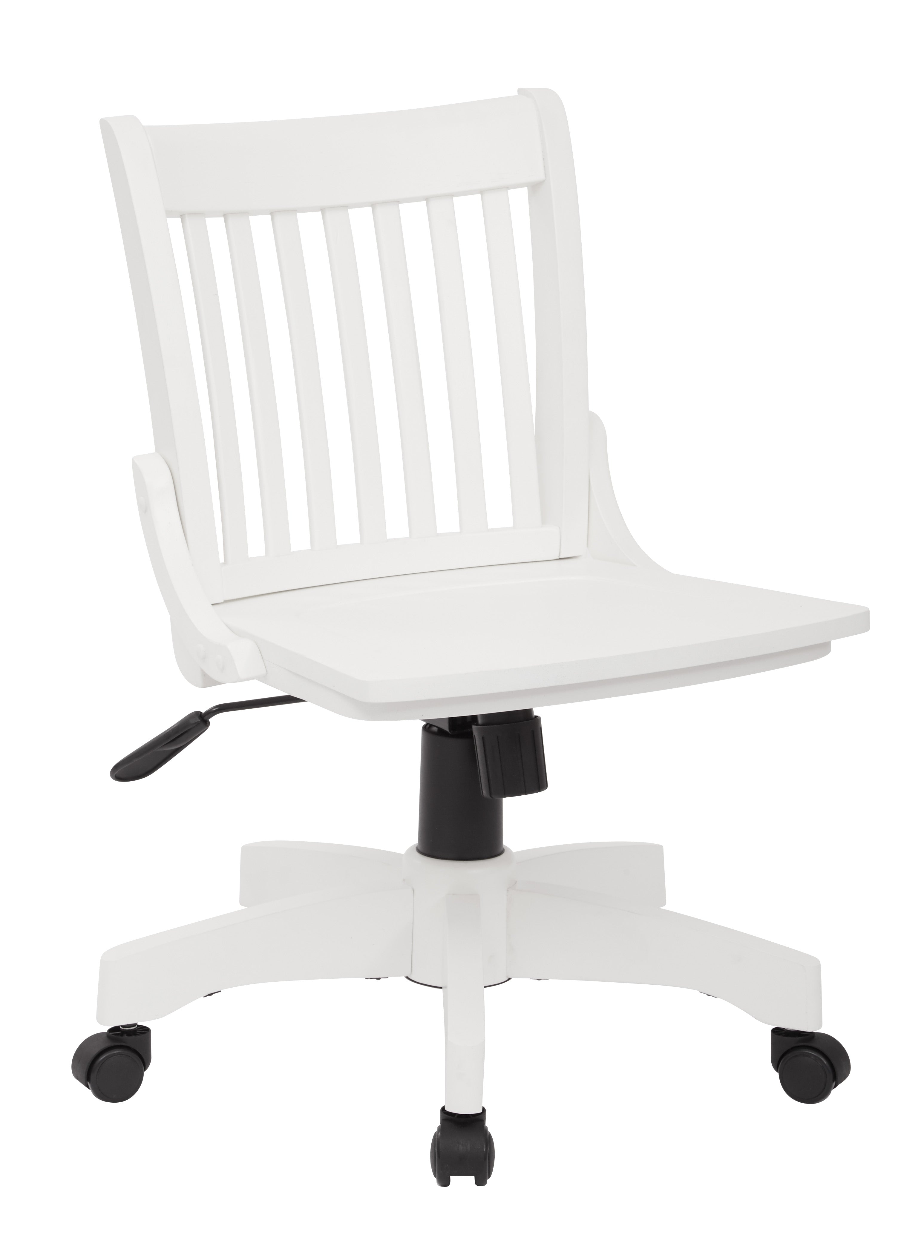 Deluxe Armless Wood Bankers Chair - White Finish