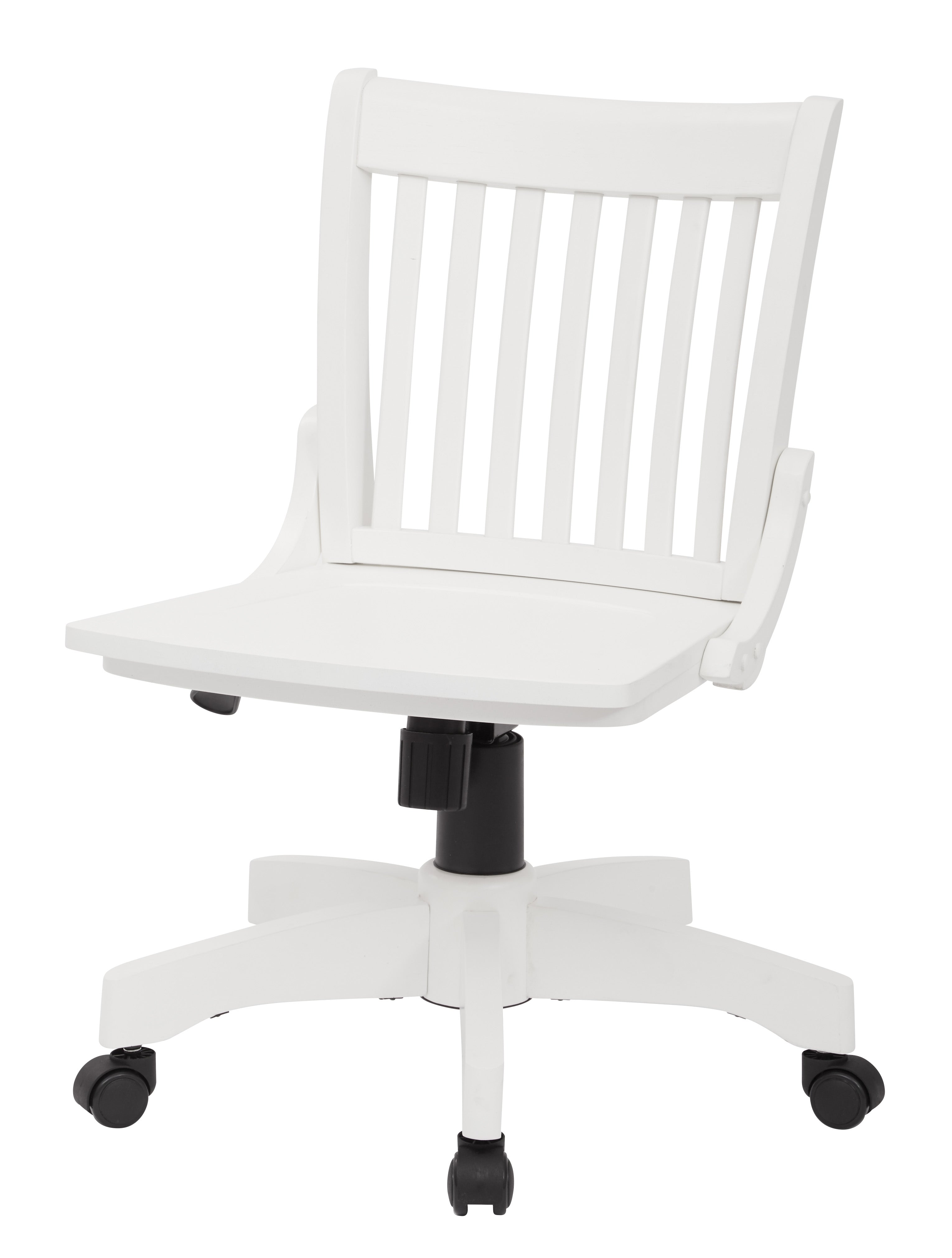 Deluxe Armless Wood Bankers Chair - White Finish